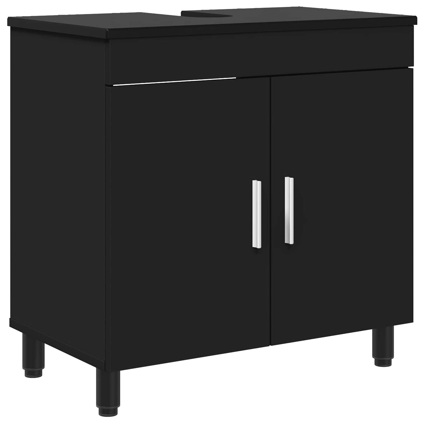 vidaXL Έπιπλο μπάνιου Μαύρο 60 x 35 x 60 εκ. Επεξεργασμένο Ξύλο