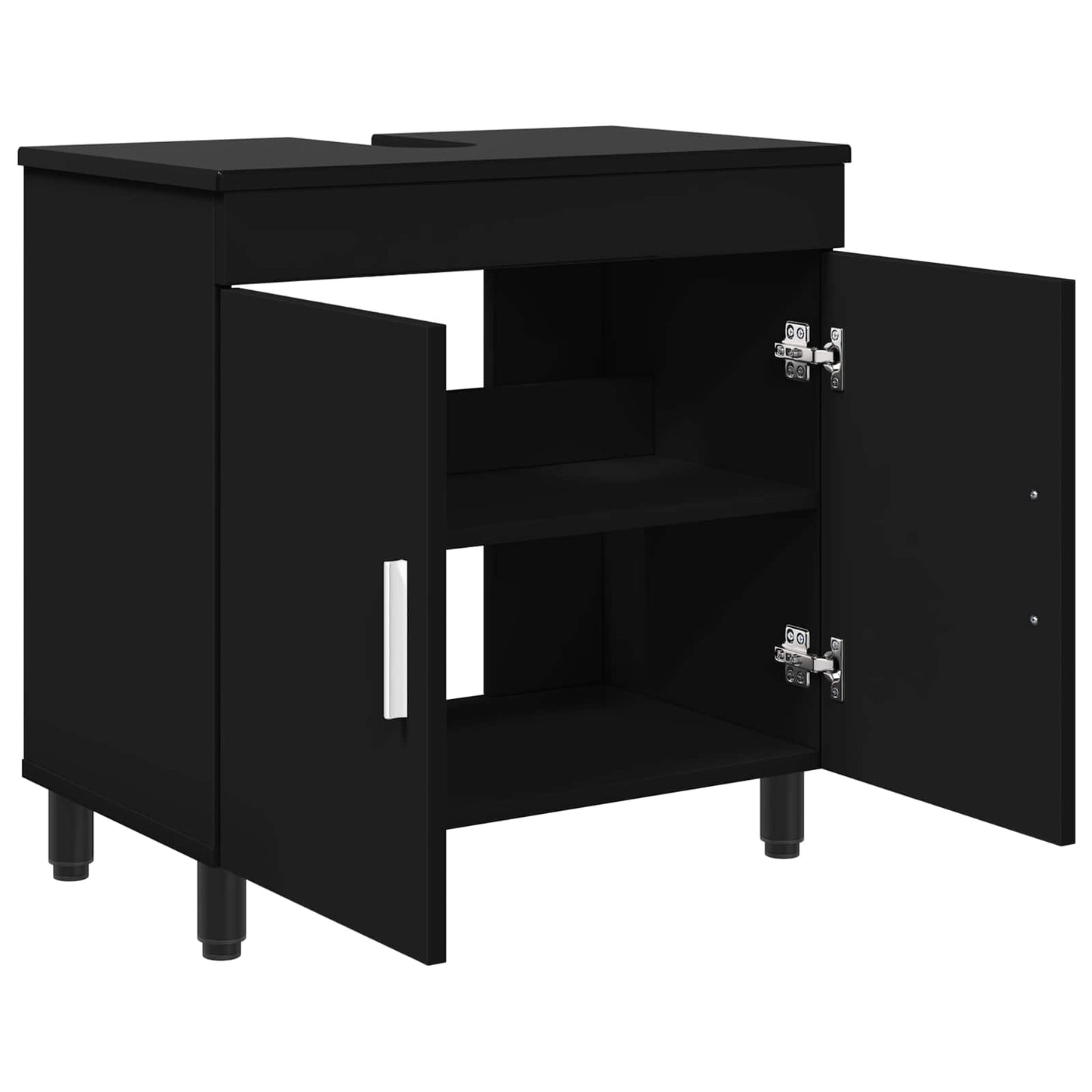 vidaXL Έπιπλο μπάνιου Μαύρο 60 x 35 x 60 εκ. Επεξεργασμένο Ξύλο