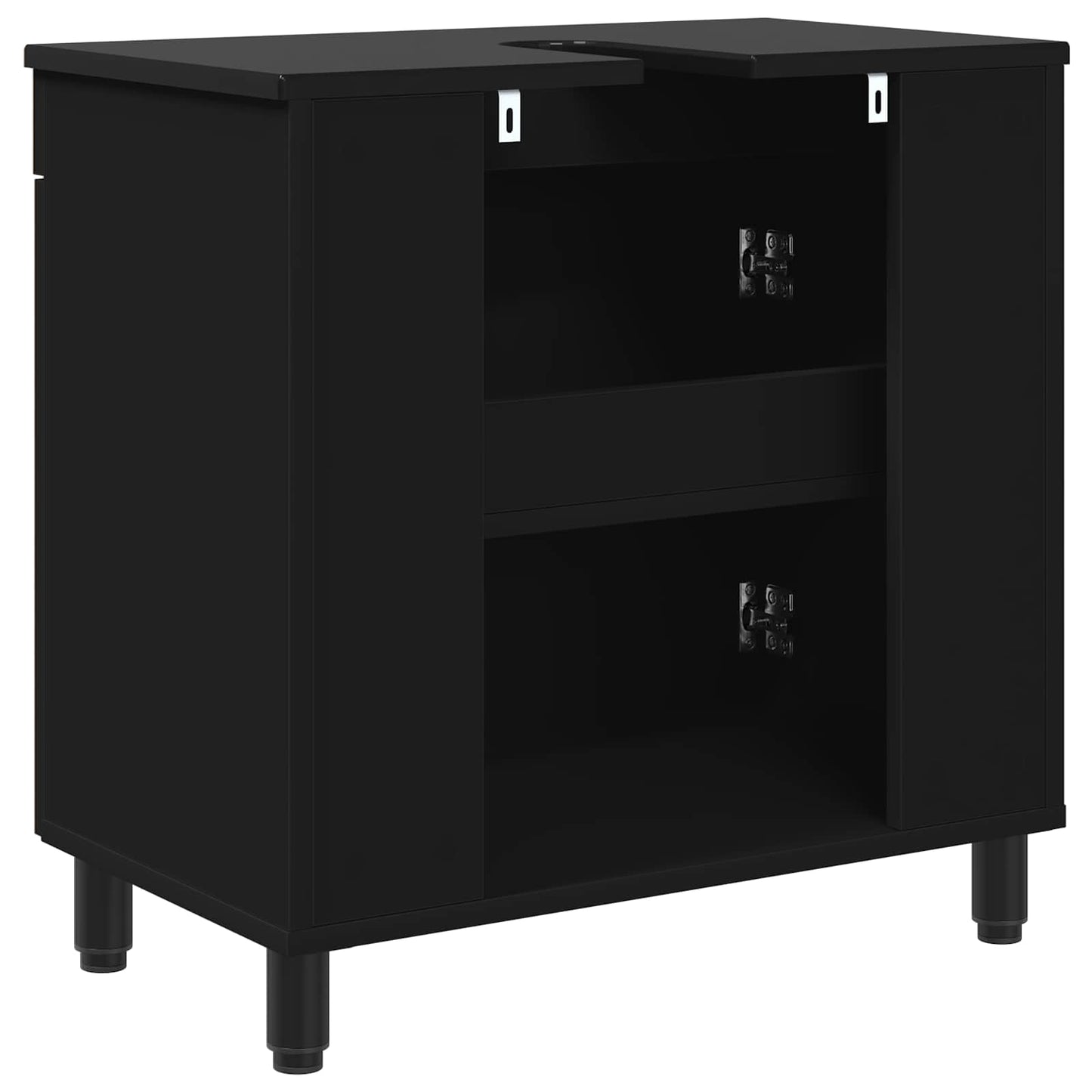 vidaXL Έπιπλο μπάνιου Μαύρο 60 x 35 x 60 εκ. Επεξεργασμένο Ξύλο