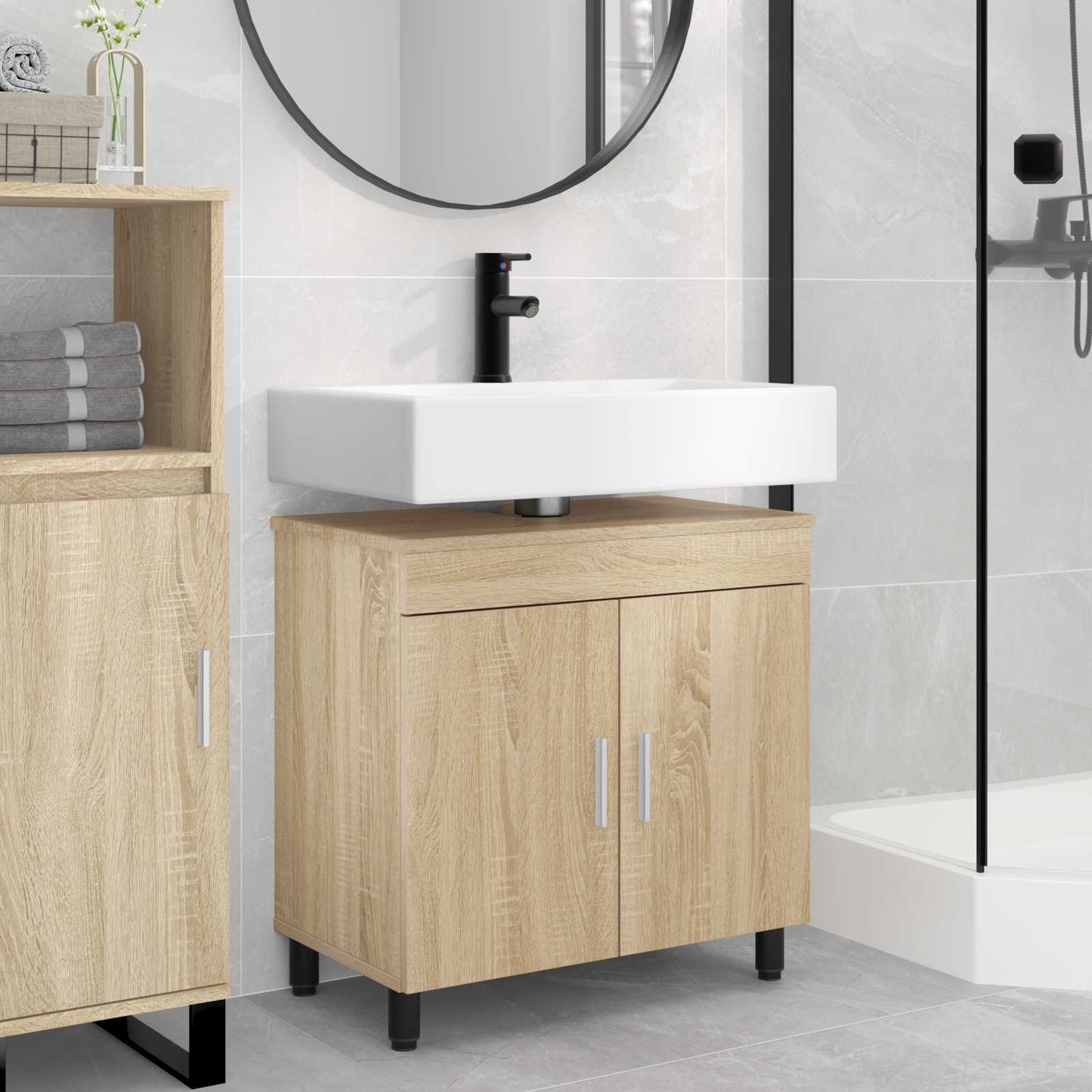 vidaXL Έπιπλο μπάνιου Sonoma Δρυς 60 x 35 x 60 εκ. Επεξεργασμένο Ξύλο