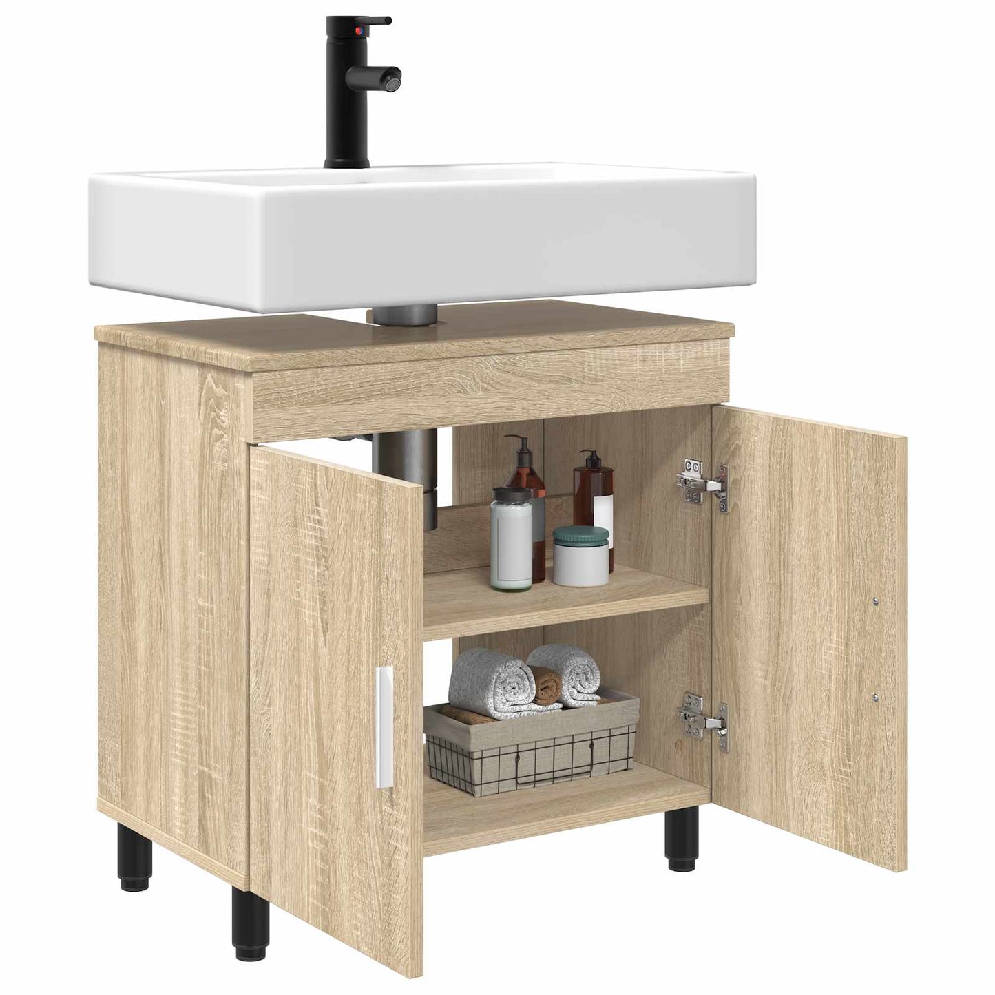 vidaXL Έπιπλο μπάνιου Sonoma Δρυς 60 x 35 x 60 εκ. Επεξεργασμένο Ξύλο