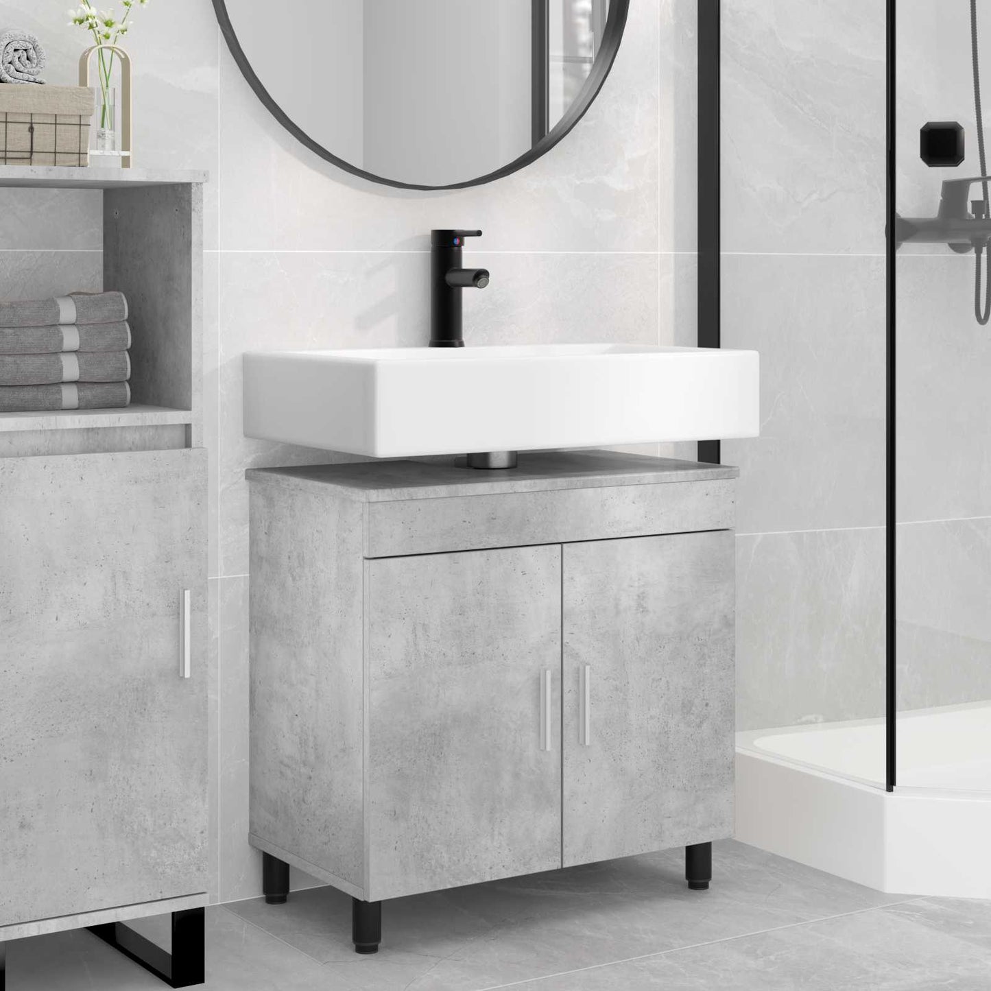 vidaXL Έπιπλο μπάνιου Γκρι Σκυροδέματος 60 x 35 x 60 εκ.