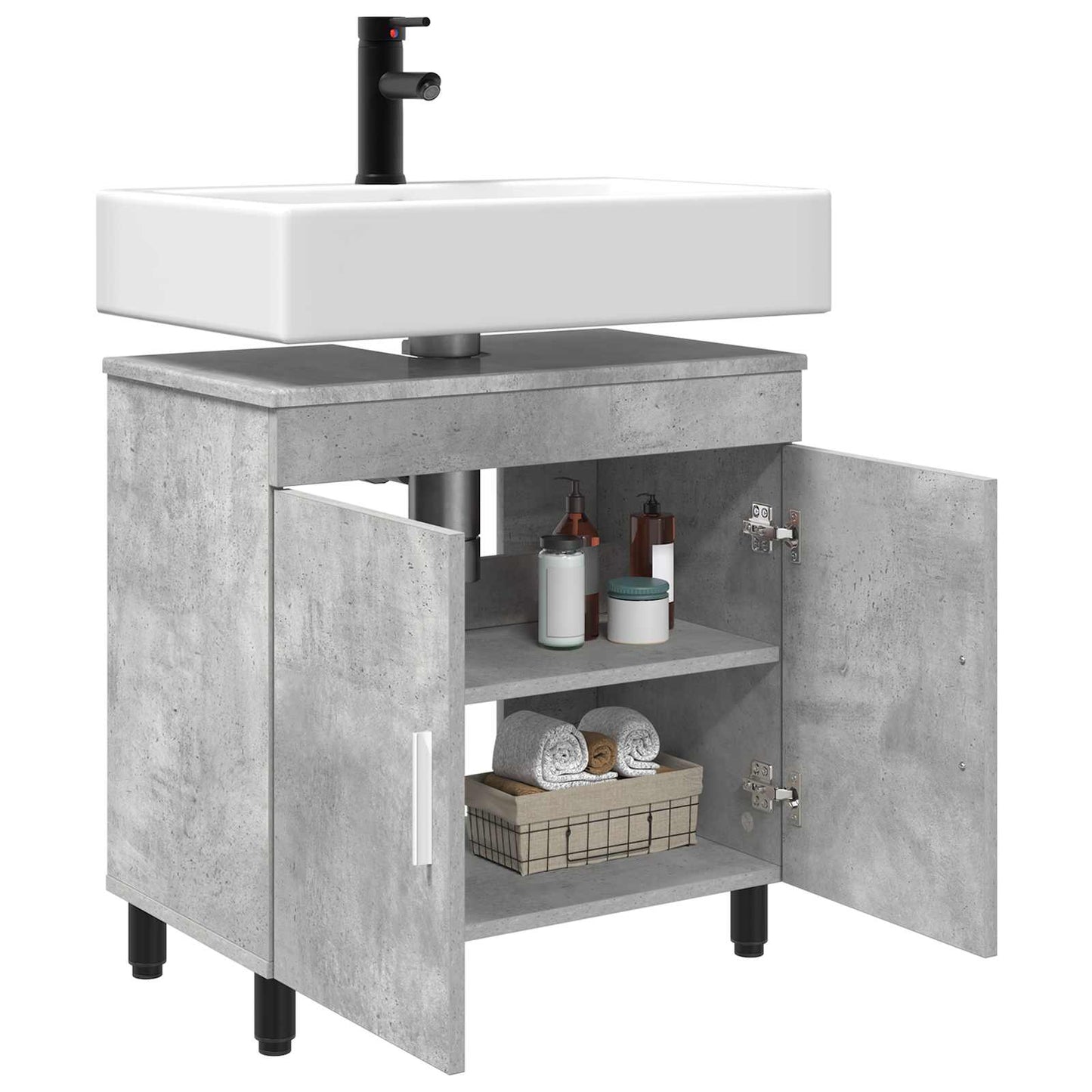 vidaXL Έπιπλο μπάνιου Γκρι Σκυροδέματος 60 x 35 x 60 εκ.