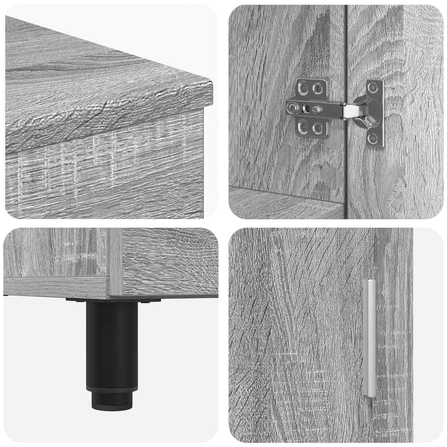 vidaXL Έπιπλο μπάνιου Γκρι Sonoma 60 x 35 x 60 εκ. Επεξεργασμένο Ξύλο