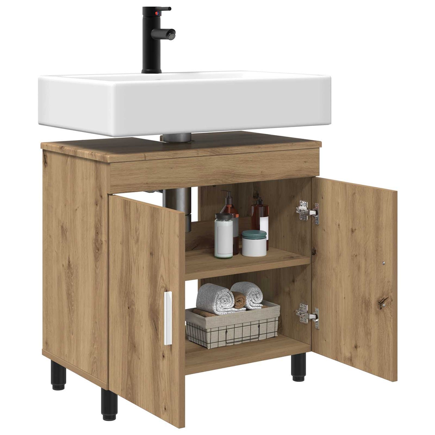vidaXL Έπιπλο μπάνιου Artisan Δρυς 60 x 35 x 60 εκ. Επεξεργασμένο Ξύλο