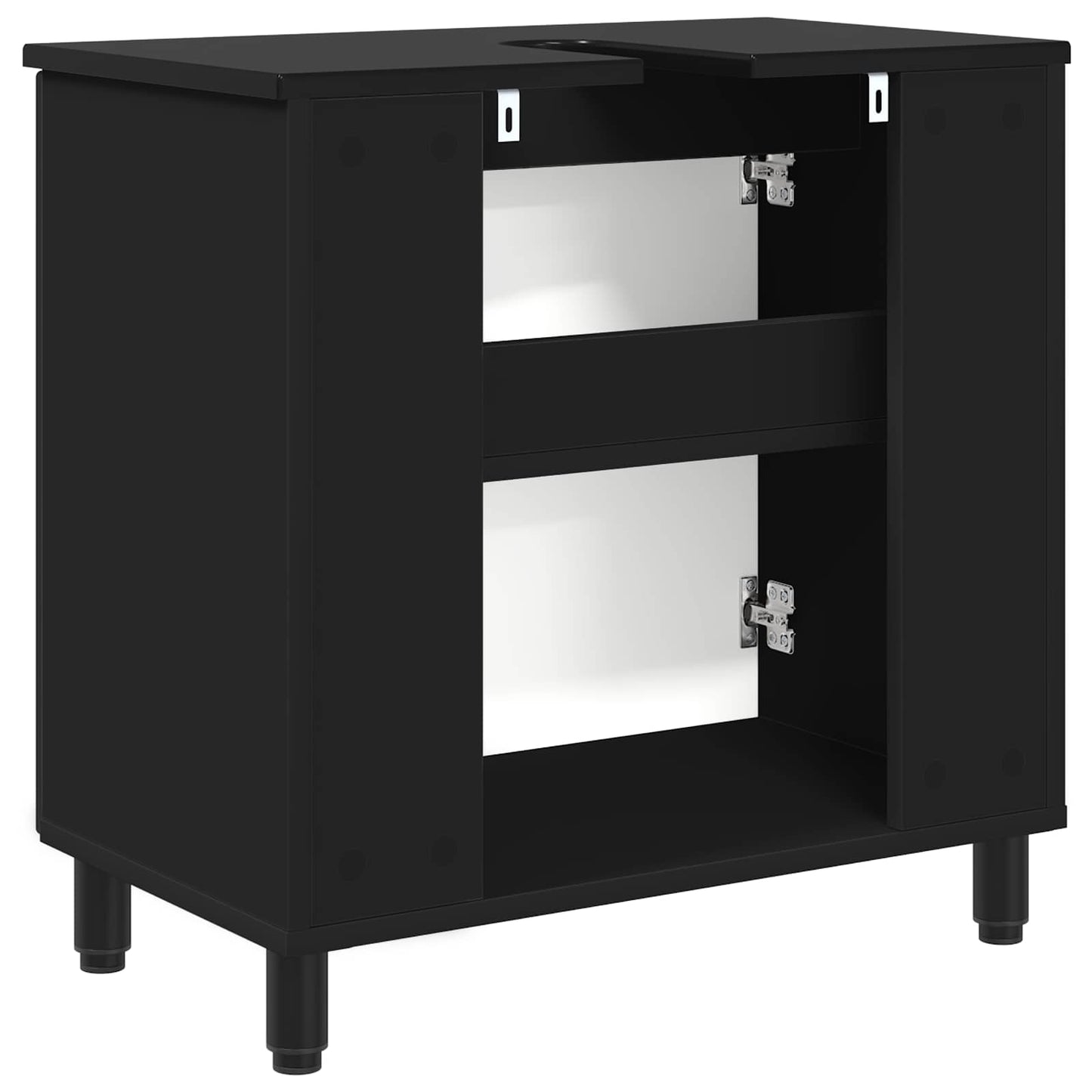 vidaXL Έπιπλο μπάνιου Μαύρο 60 x 35 x 60 εκ. Επεξεργασμένο Ξύλο