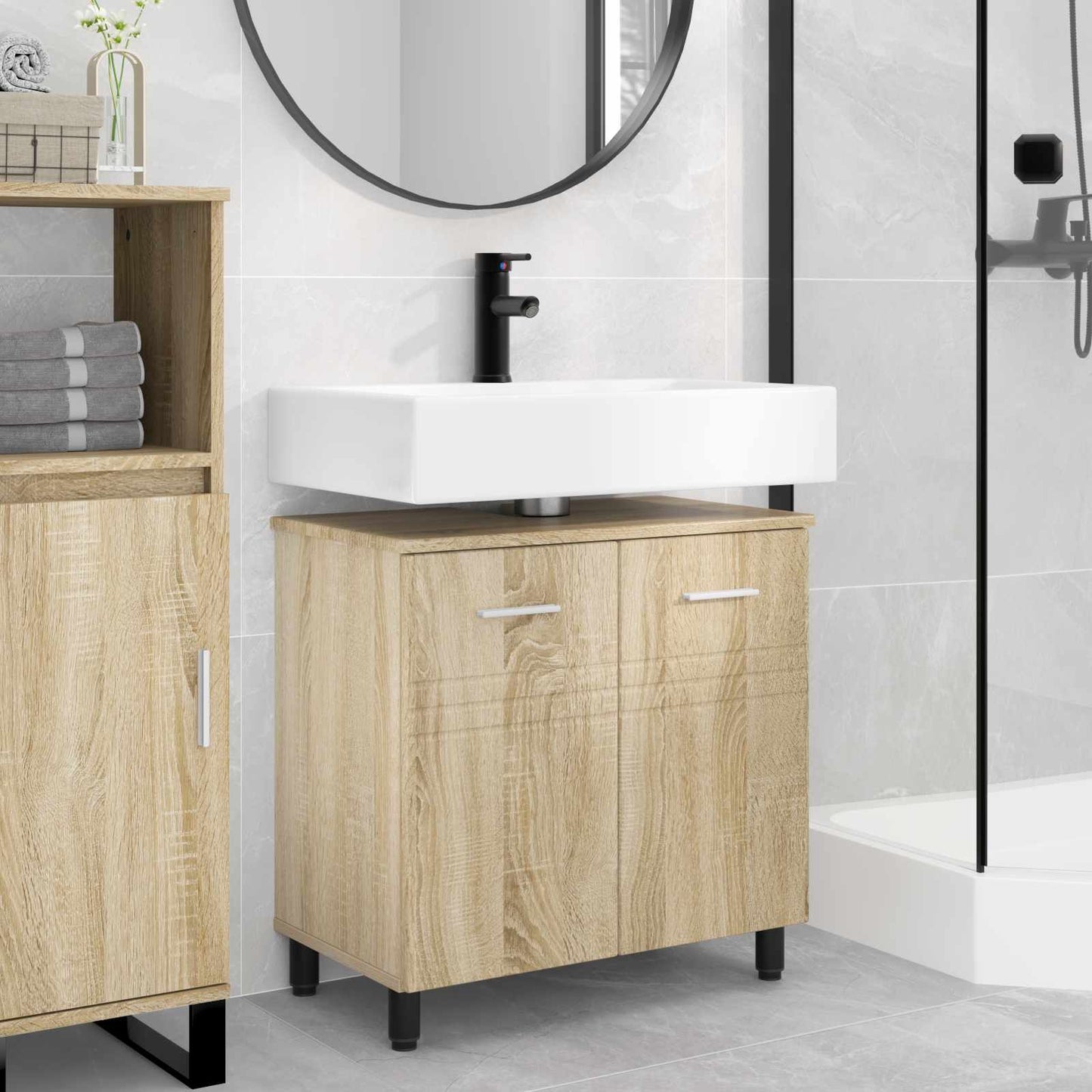 vidaXL Έπιπλο μπάνιου Sonoma Δρυς 60 x 35 x 60 εκ. Επεξεργασμένο Ξύλο