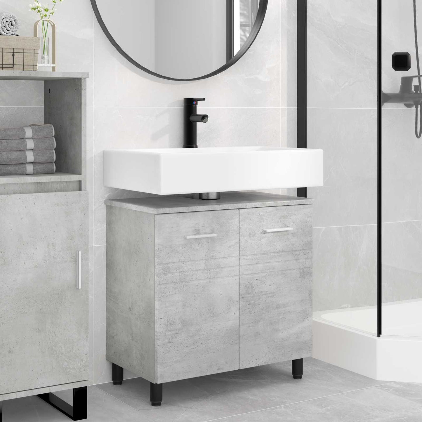 vidaXL Έπιπλο μπάνιου Γκρι Σκυροδέματος 60 x 35 x 60 εκ.