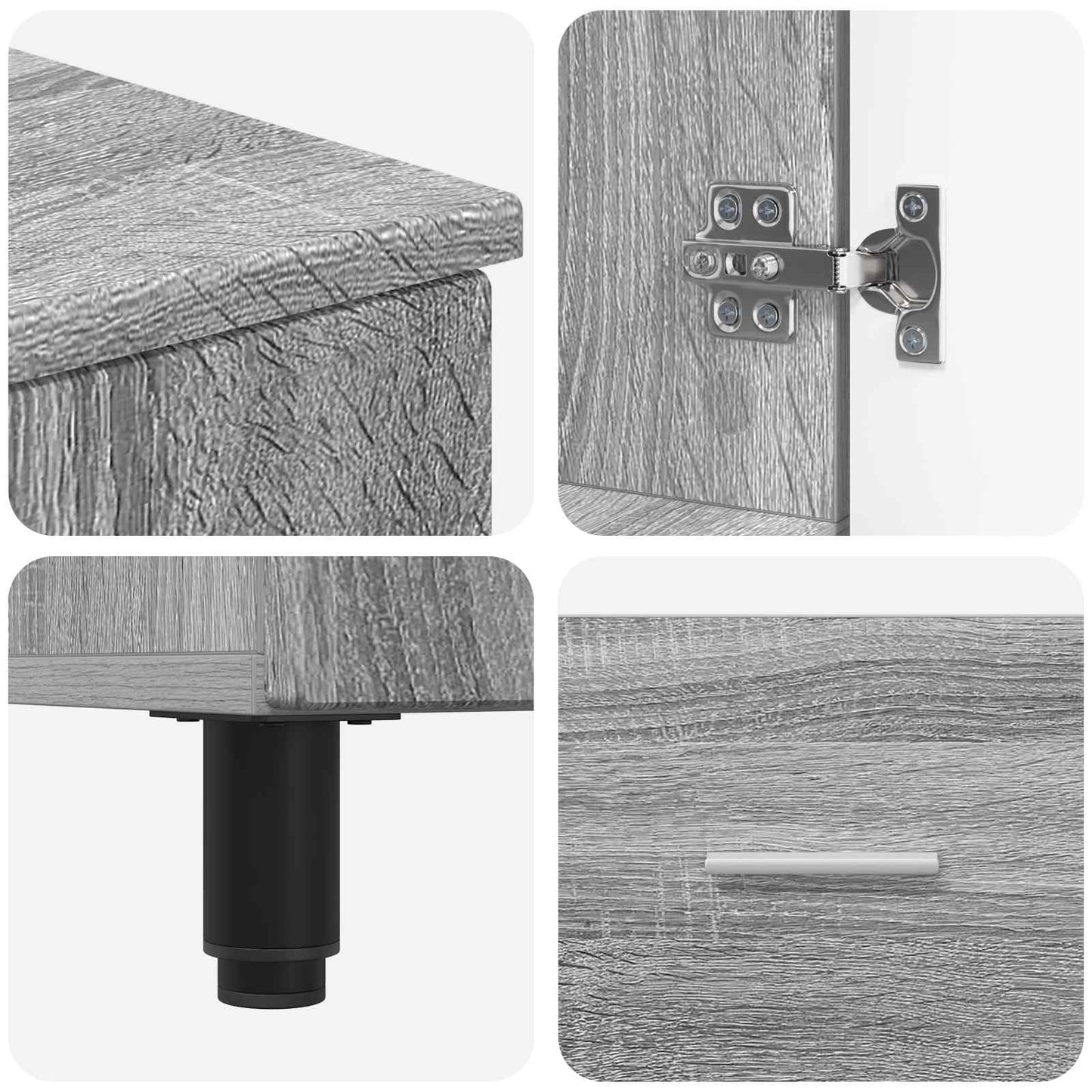 vidaXL Έπιπλο μπάνιου Γκρι Sonoma 60 x 35 x 60 εκ. Επεξεργασμένο Ξύλο