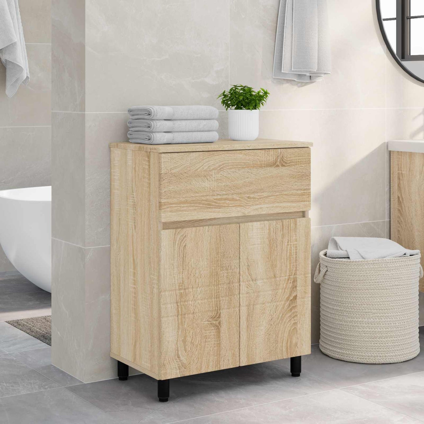 vidaXL Έπιπλο μπάνιου Sonoma Δρυς 60 x 35 x 80 εκ Επεξεργασμένο Ξύλο