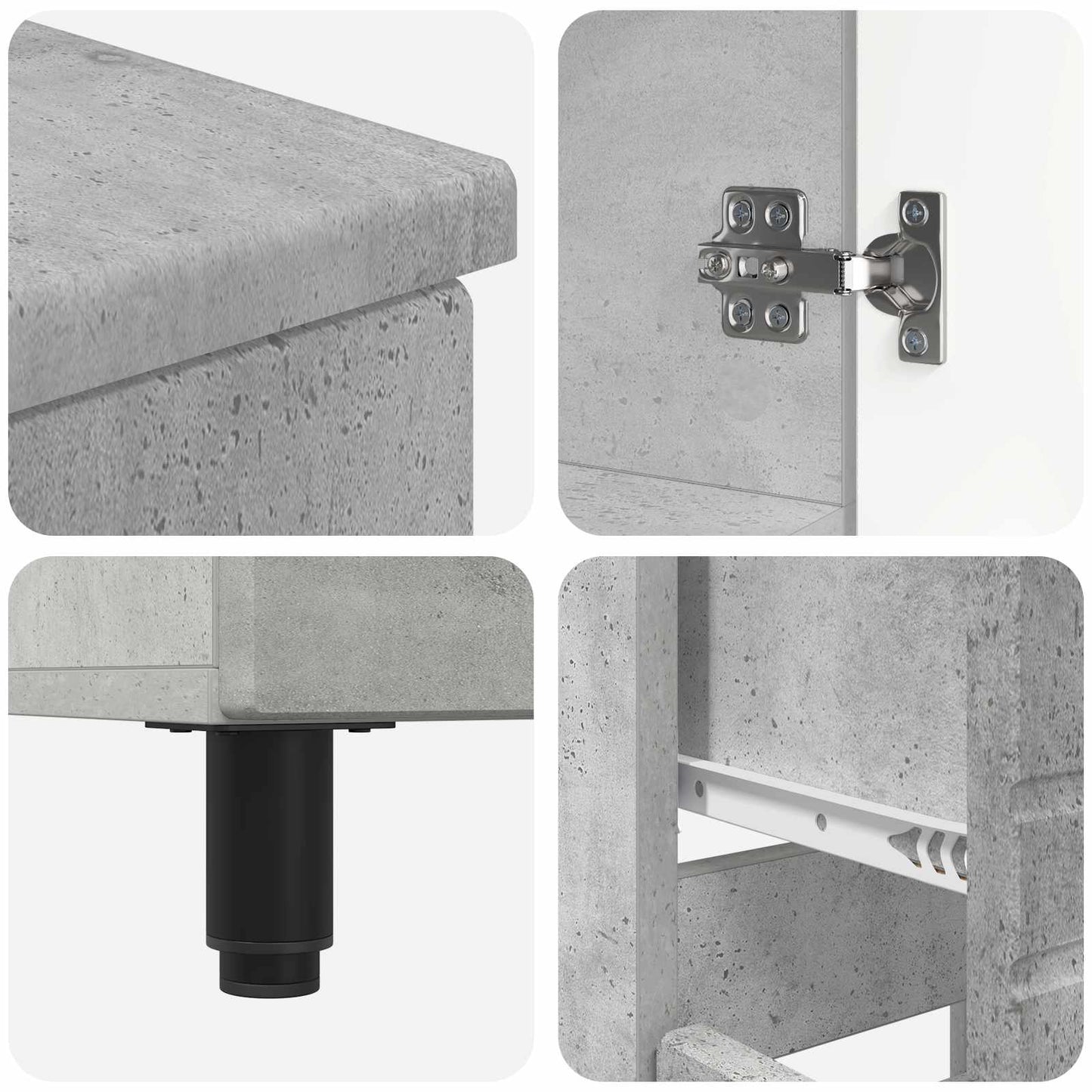 vidaXL Έπιπλο μπάνιου Γκρι Σκυροδέματος 60 x 35 x 80 εκ