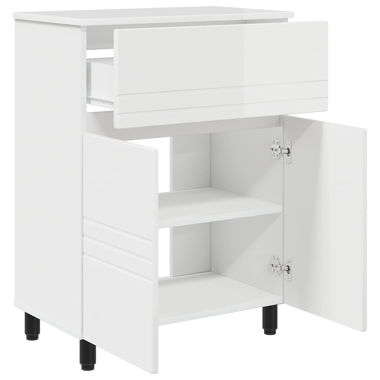 vidaXL Έπιπλο μπάνιου Γυαλιστερό Λευκό 60 x 35 x 80 εκ