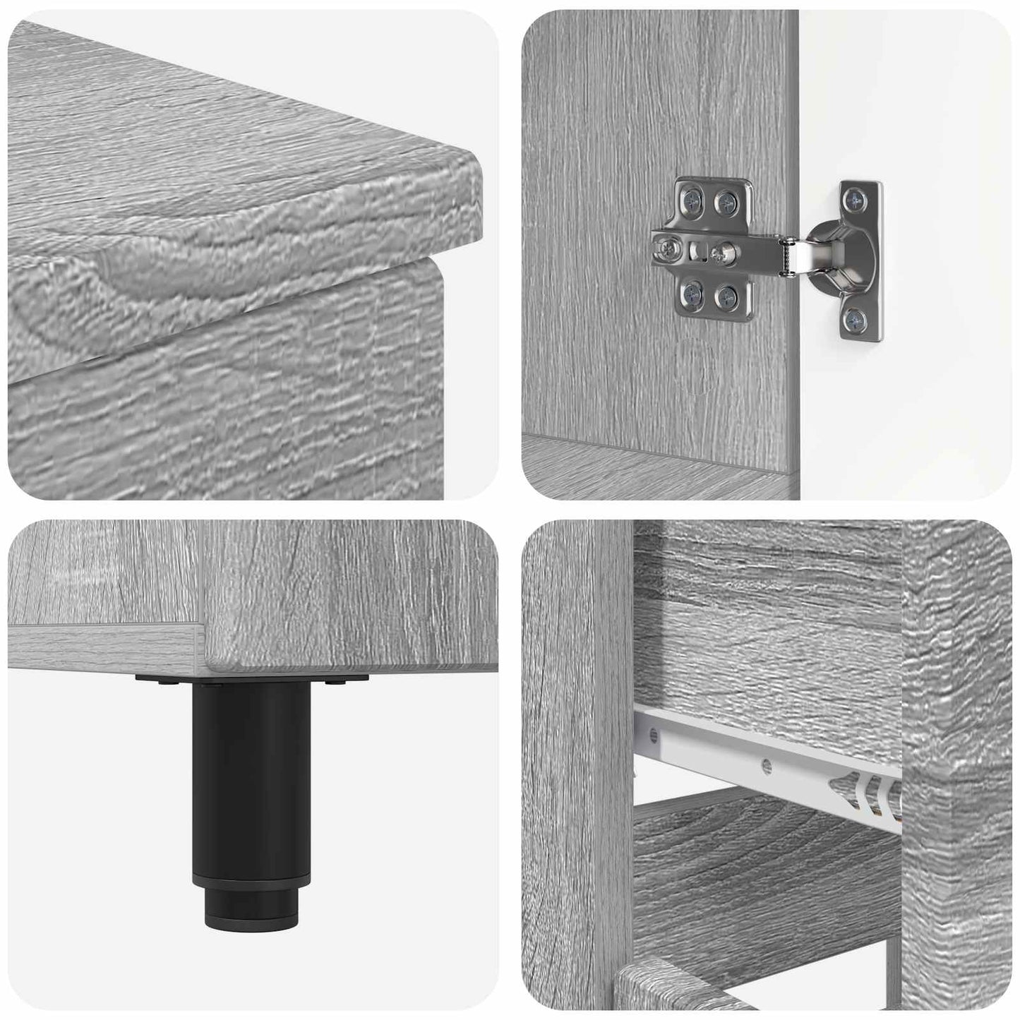 vidaXL Έπιπλο μπάνιου Γκρι Sonoma 60 x 35 x 80 εκ Επεξεργασμένο Ξύλο