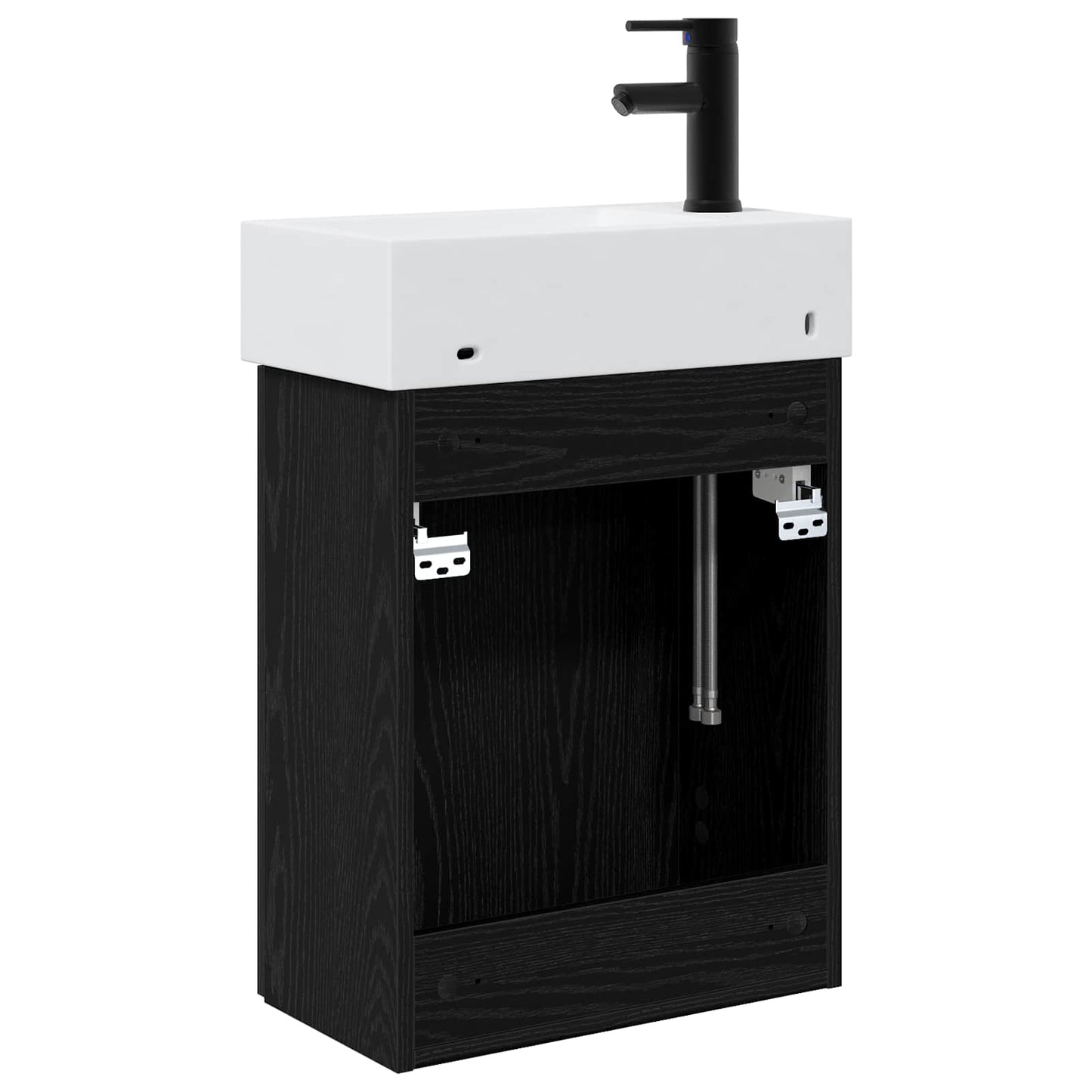 vidaXL Μονάδα μπάνιου με βρύση Μαύρη Δρυς 45,5 x 22,5 x 84 εκ