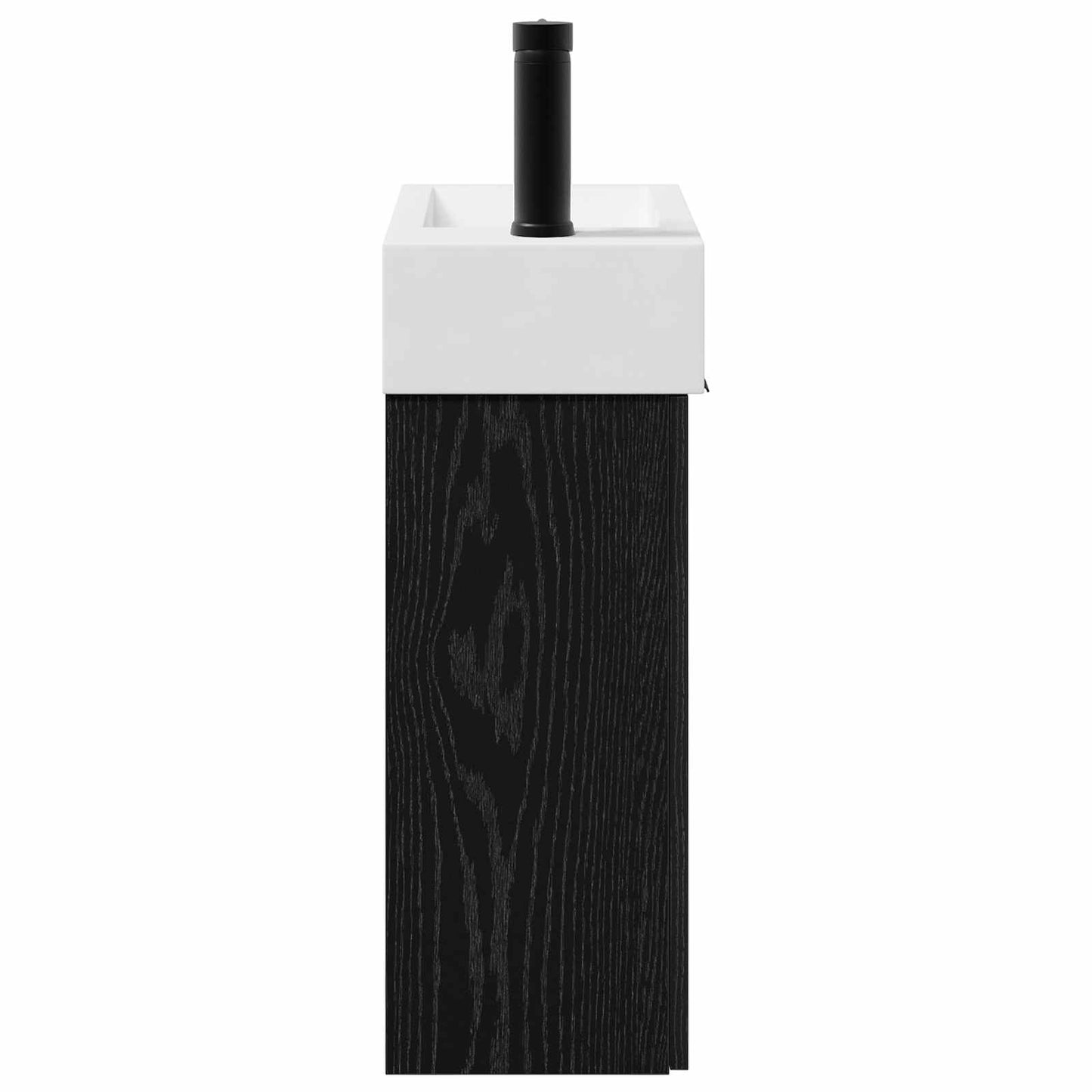 vidaXL Μονάδα μπάνιου με βρύση Μαύρη Δρυς 45,5 x 22,5 x 84 εκ