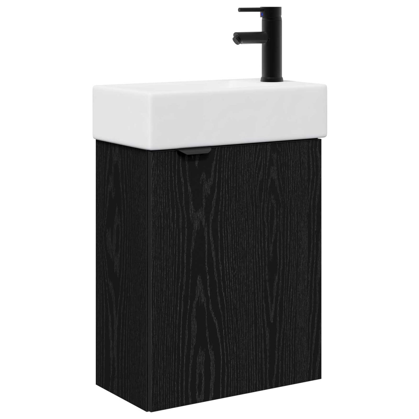 vidaXL Μονάδα μπάνιου με βρύση Μαύρη Δρυς 45,5 x 22,5 x 84 εκ