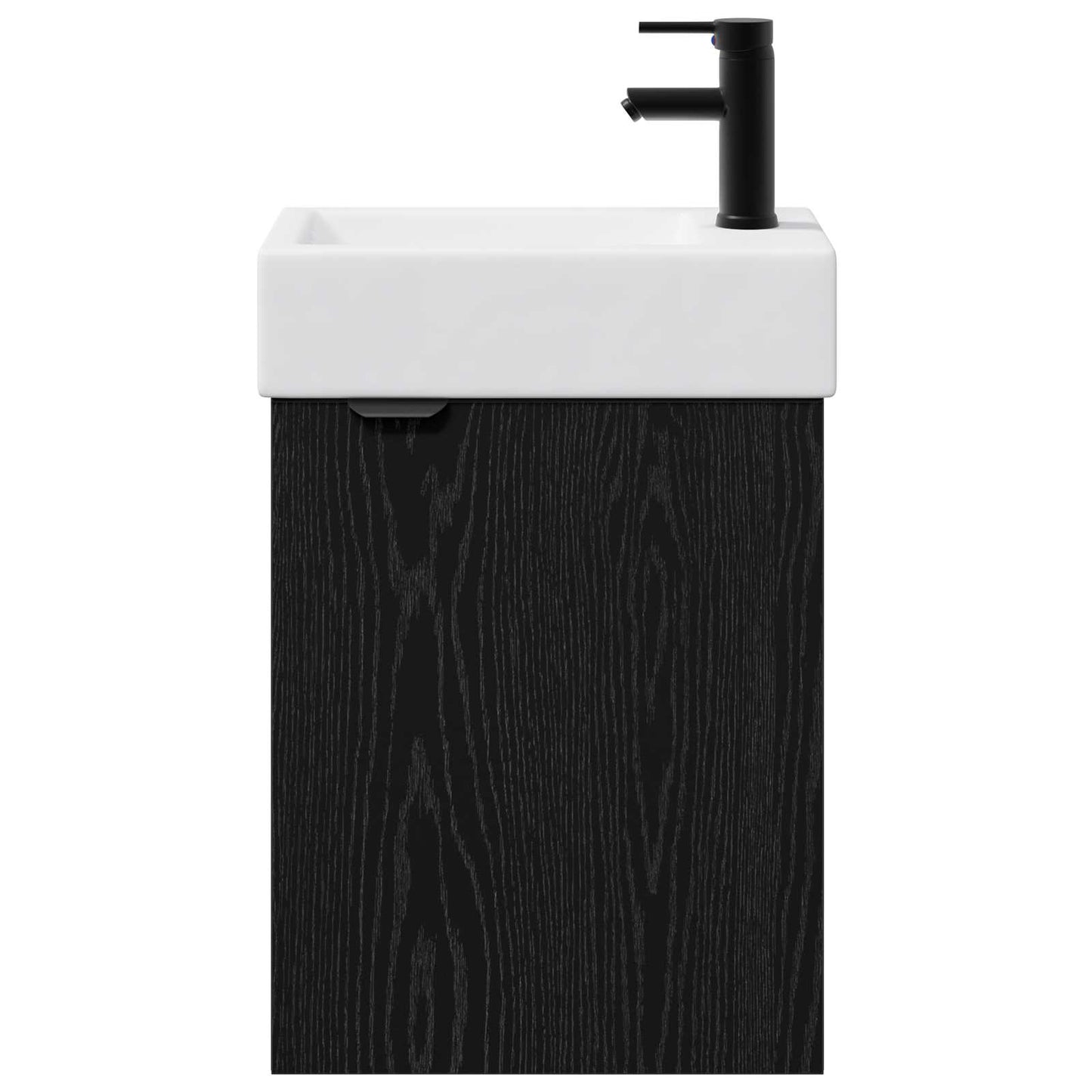 vidaXL Μονάδα μπάνιου με βρύση Μαύρη Δρυς 45,5 x 22,5 x 84 εκ