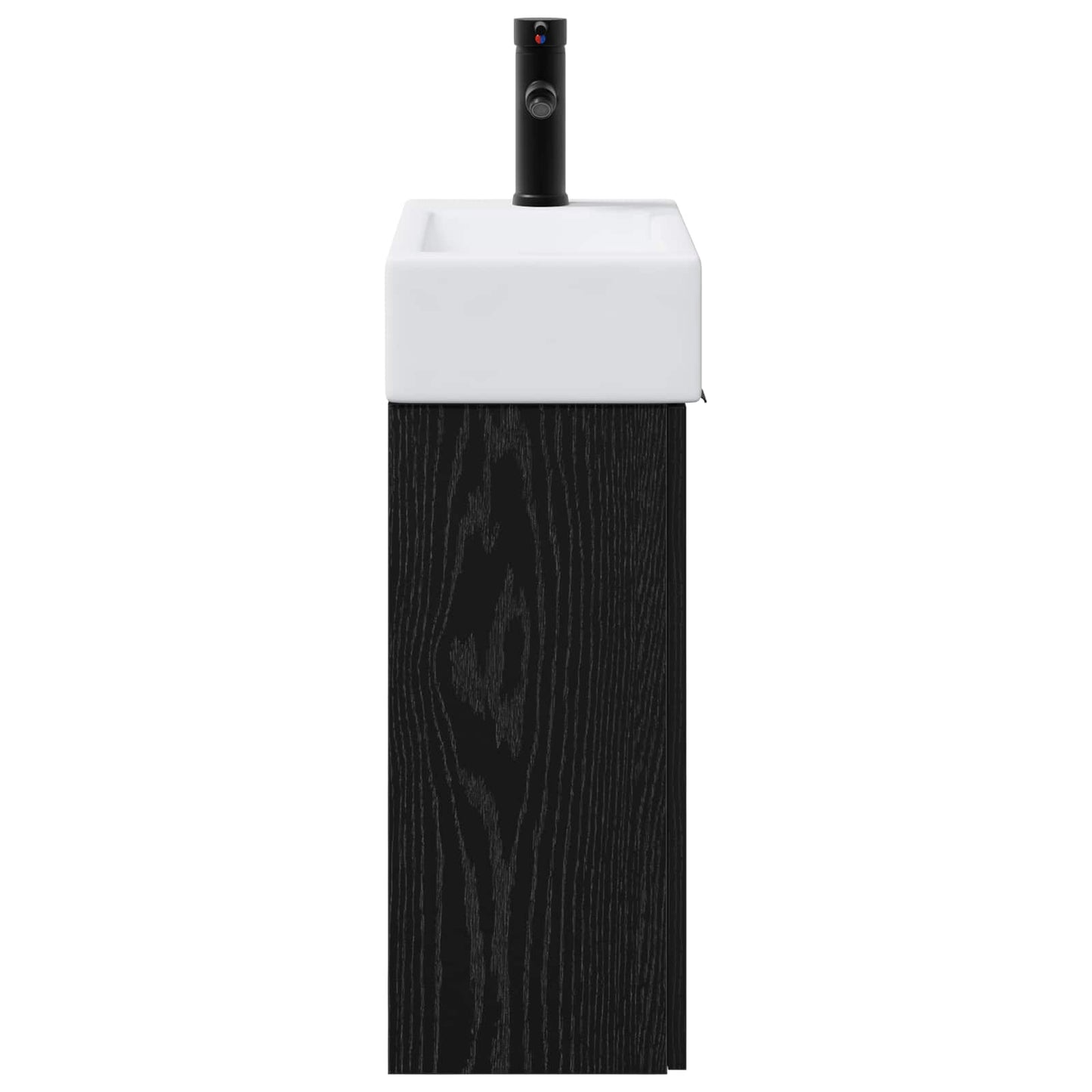 vidaXL Μονάδα μπάνιου με βρύση Μαύρη Δρυς 45,5 x 22,5 x 84 εκ