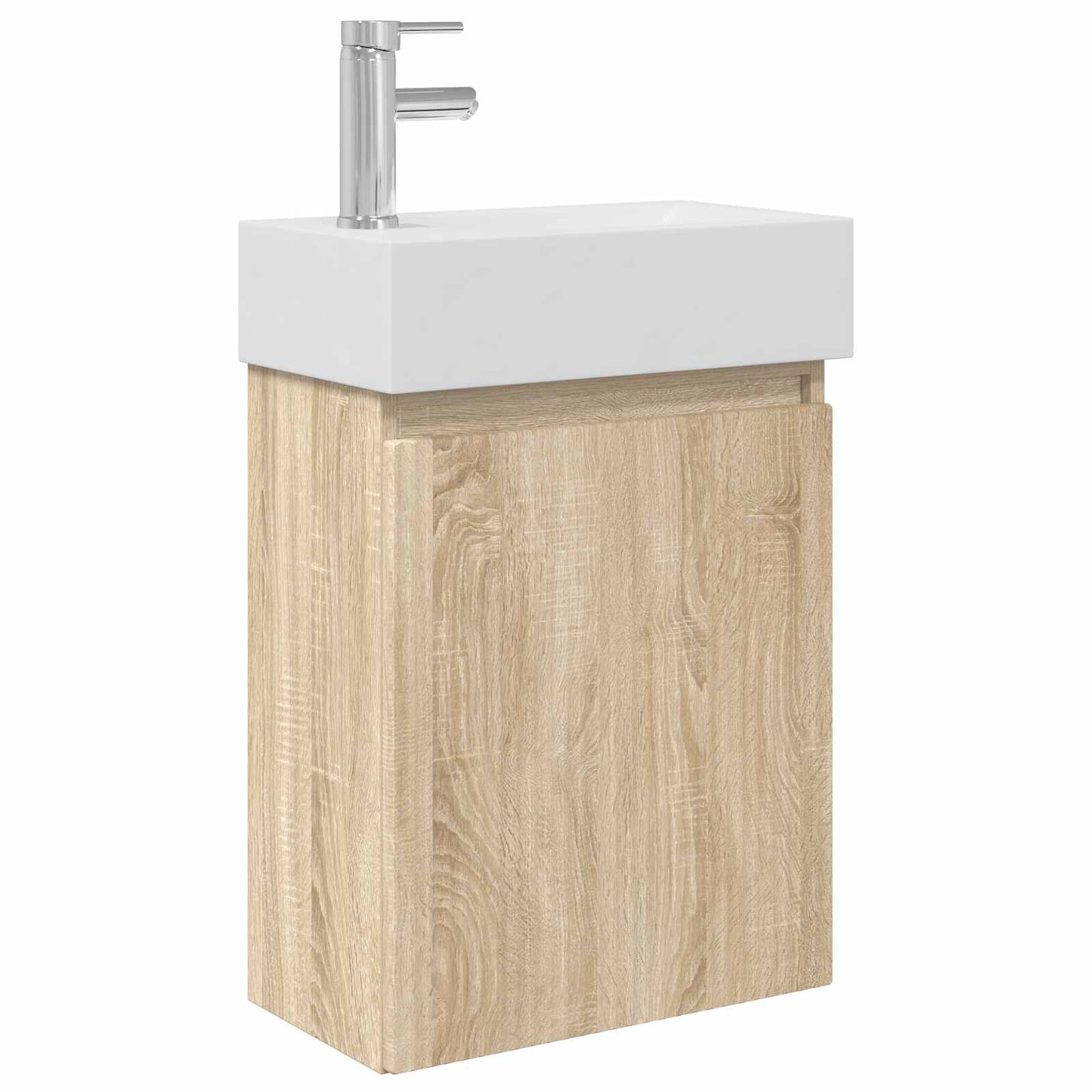 vidaXL Μονάδα μπάνιου με βρύση Sonoma Δρυς 45,5 x 22,5 x 84 εκ