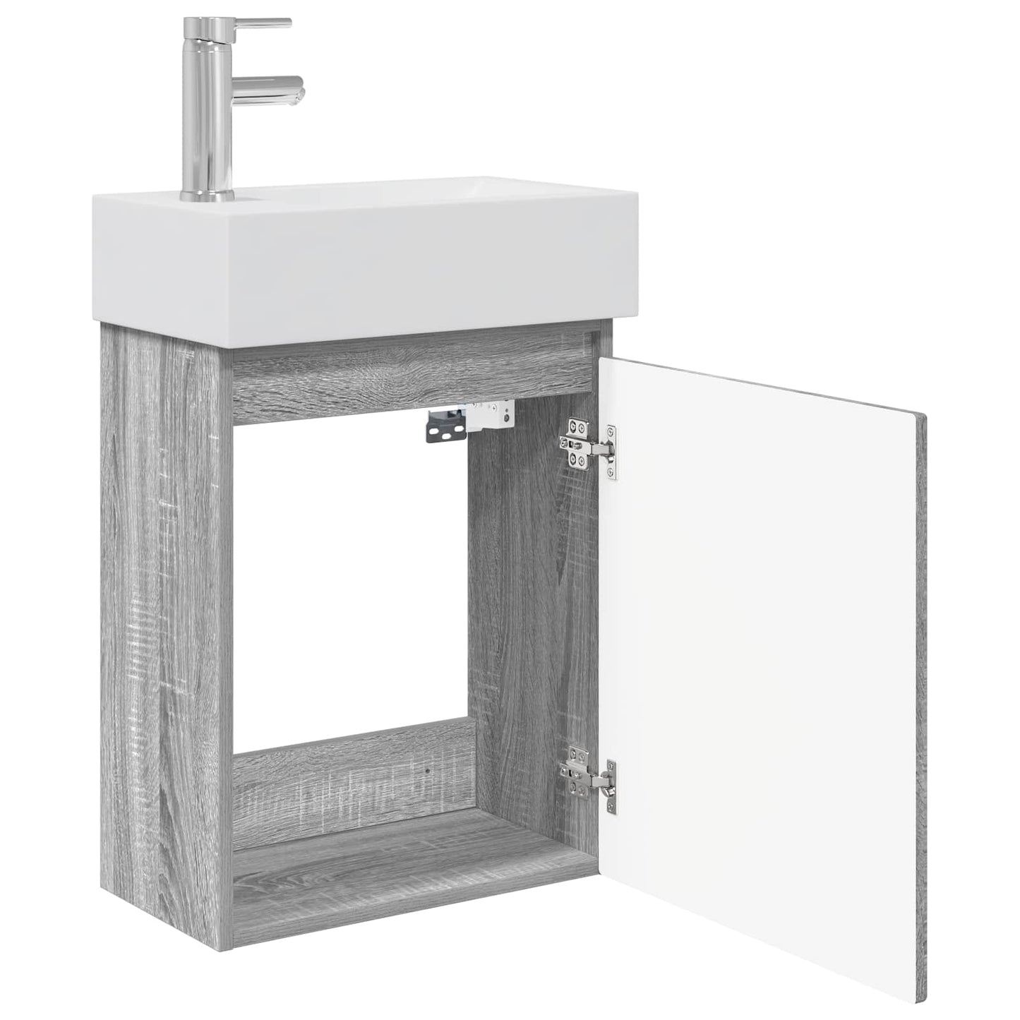 vidaXL Μονάδα μπάνιου με βρύση Γκρι Sonoma 45,5 x 22,5 x 84 εκ