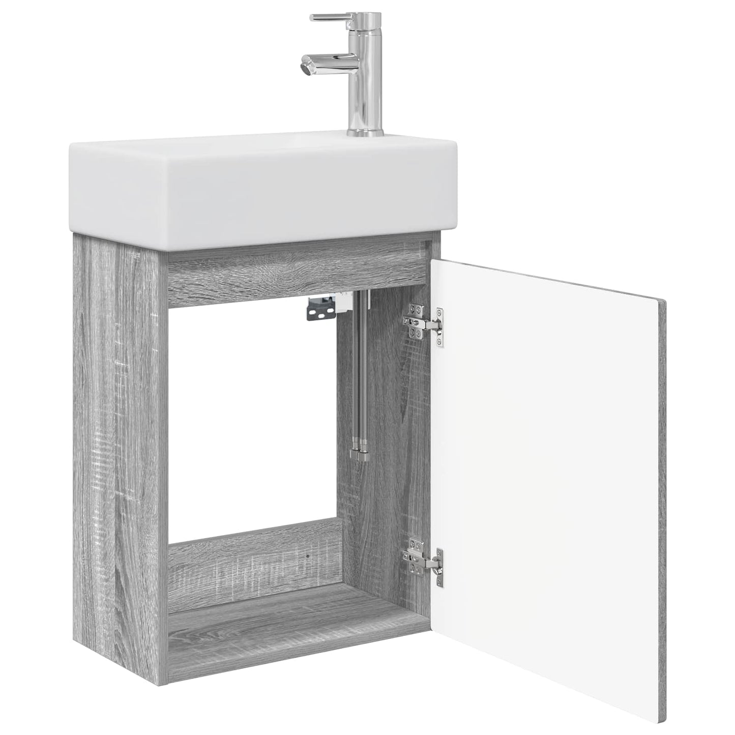 vidaXL Μονάδα μπάνιου με βρύση Γκρι Sonoma 45,5 x 22,5 x 84 εκ