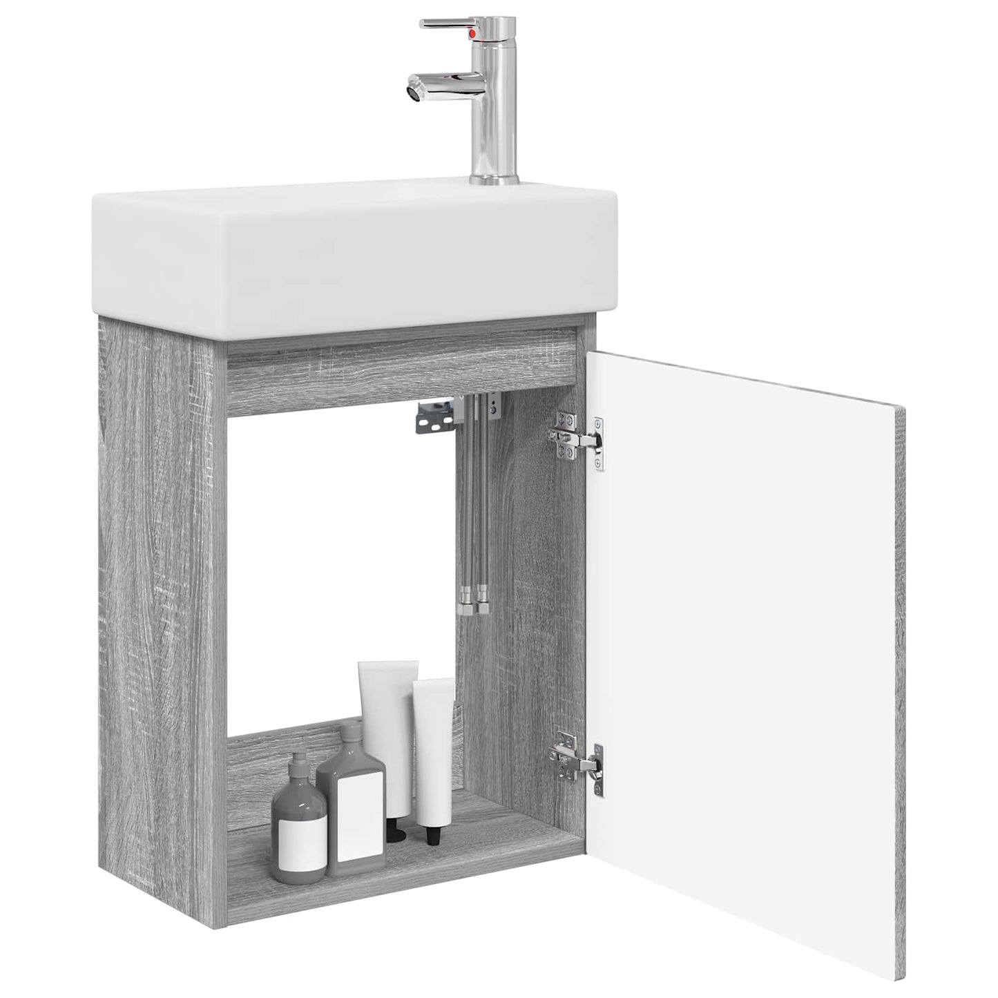 vidaXL Μονάδα μπάνιου με βρύση Γκρι Sonoma 45,5 x 22,5 x 84 εκ