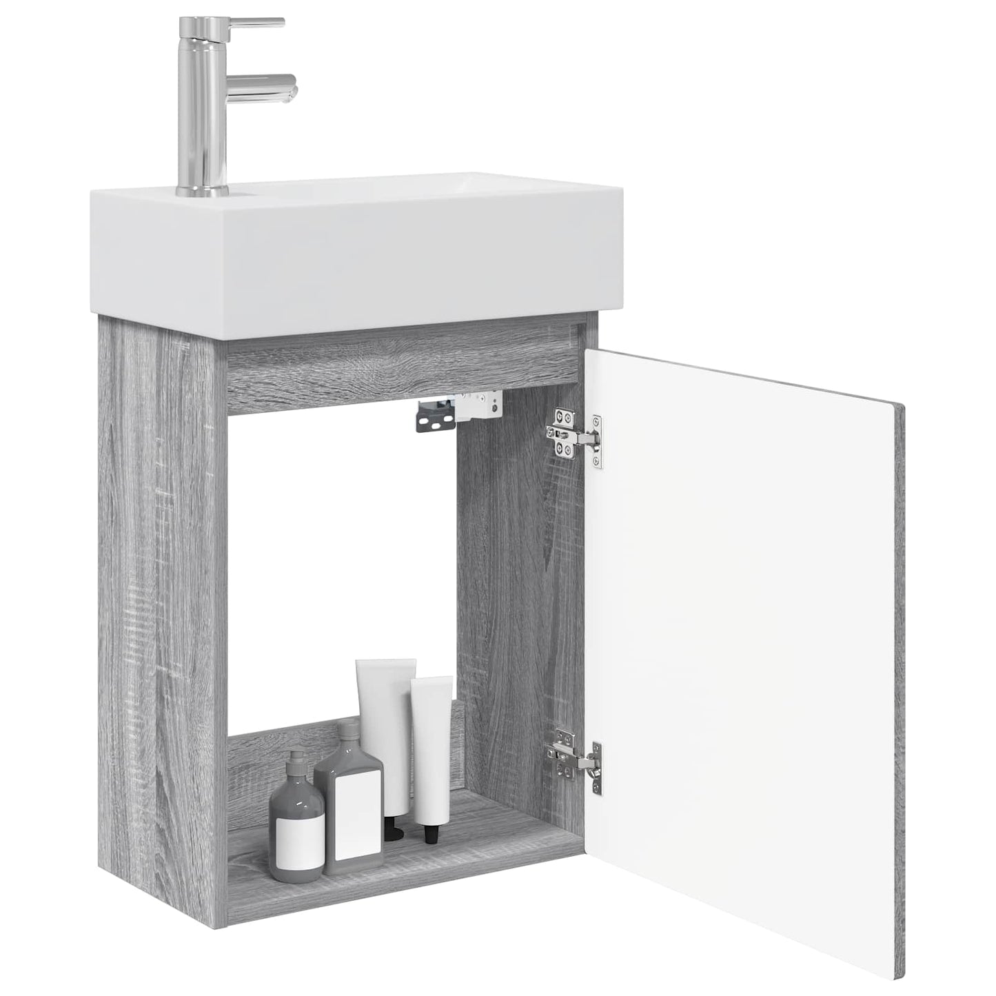 vidaXL Μονάδα μπάνιου με βρύση Γκρι Sonoma 45,5 x 25,5 x 84 εκ