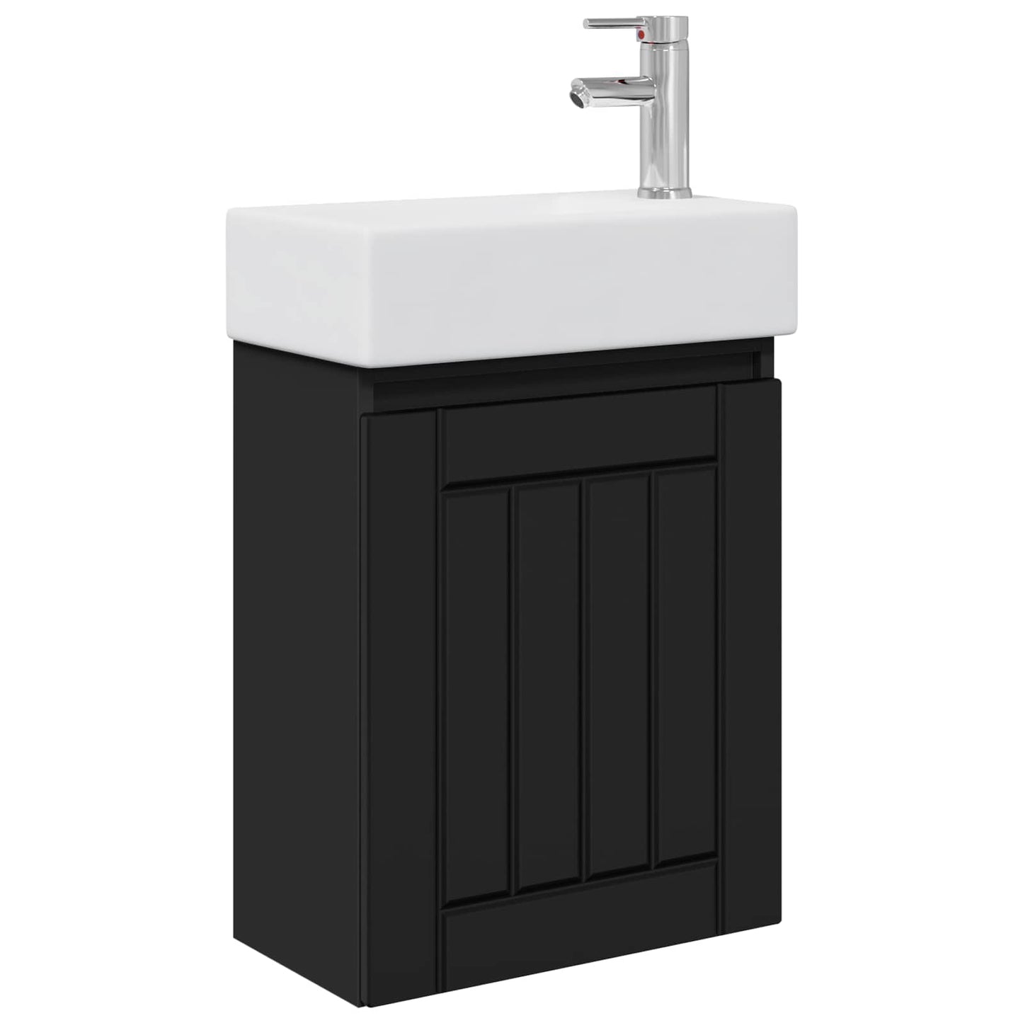 vidaXL Μονάδα μπάνιου με βρύση Μαύρο 45,5 x 25,5 x 84 εκ