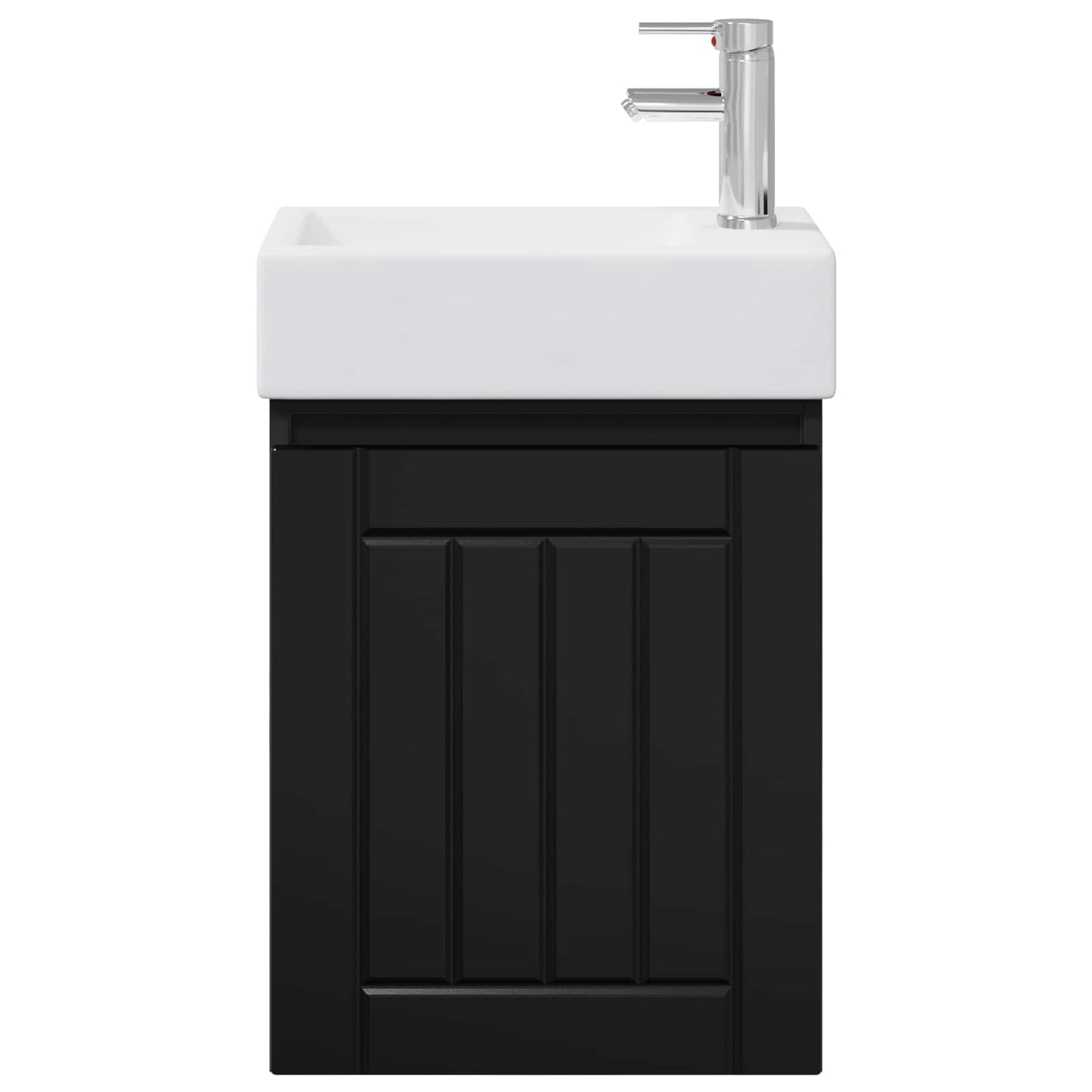 vidaXL Μονάδα μπάνιου με βρύση Μαύρο 45,5 x 25,5 x 84 εκ