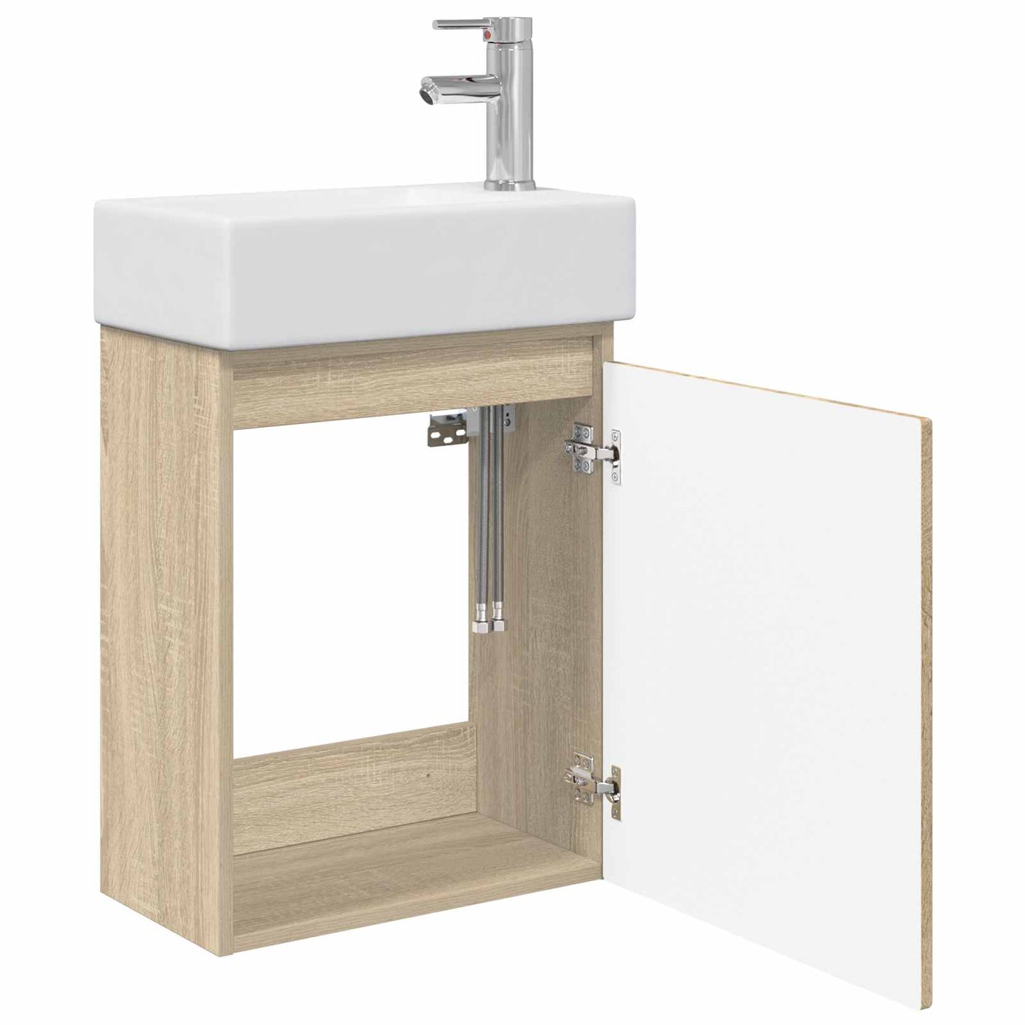 vidaXL Μονάδα μπάνιου με βρύση Sonoma Δρυς 45,5 x 25,5 x 84 εκ