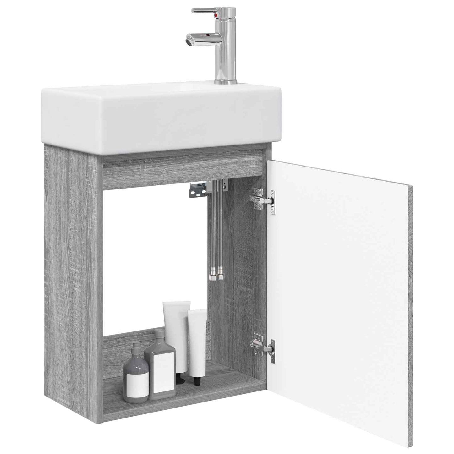 vidaXL Μονάδα μπάνιου με βρύση Γκρι Sonoma 45,5 x 25,5 x 84 εκ