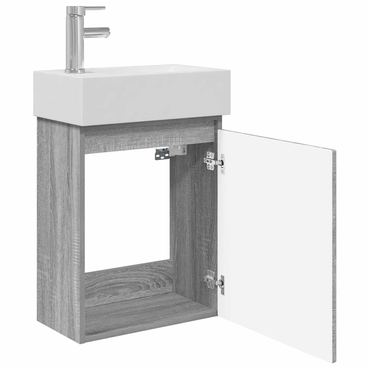 vidaXL Μονάδα μπάνιου με βρύση Γκρι Sonoma 45,5 x 22,5 x 84 εκ
