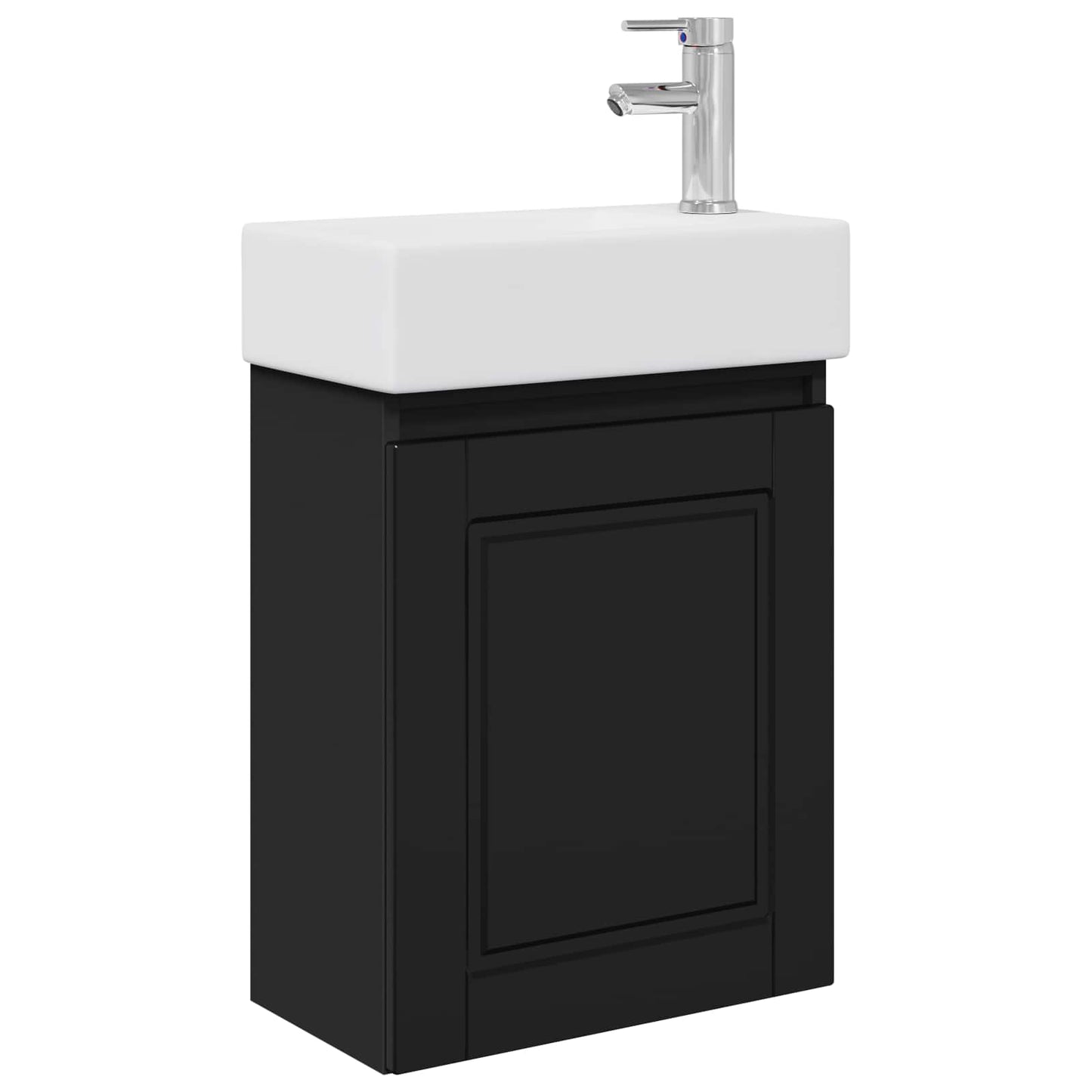 vidaXL Μονάδα μπάνιου με βρύση Μαύρο 45,5 x 22,5 x 84 εκ