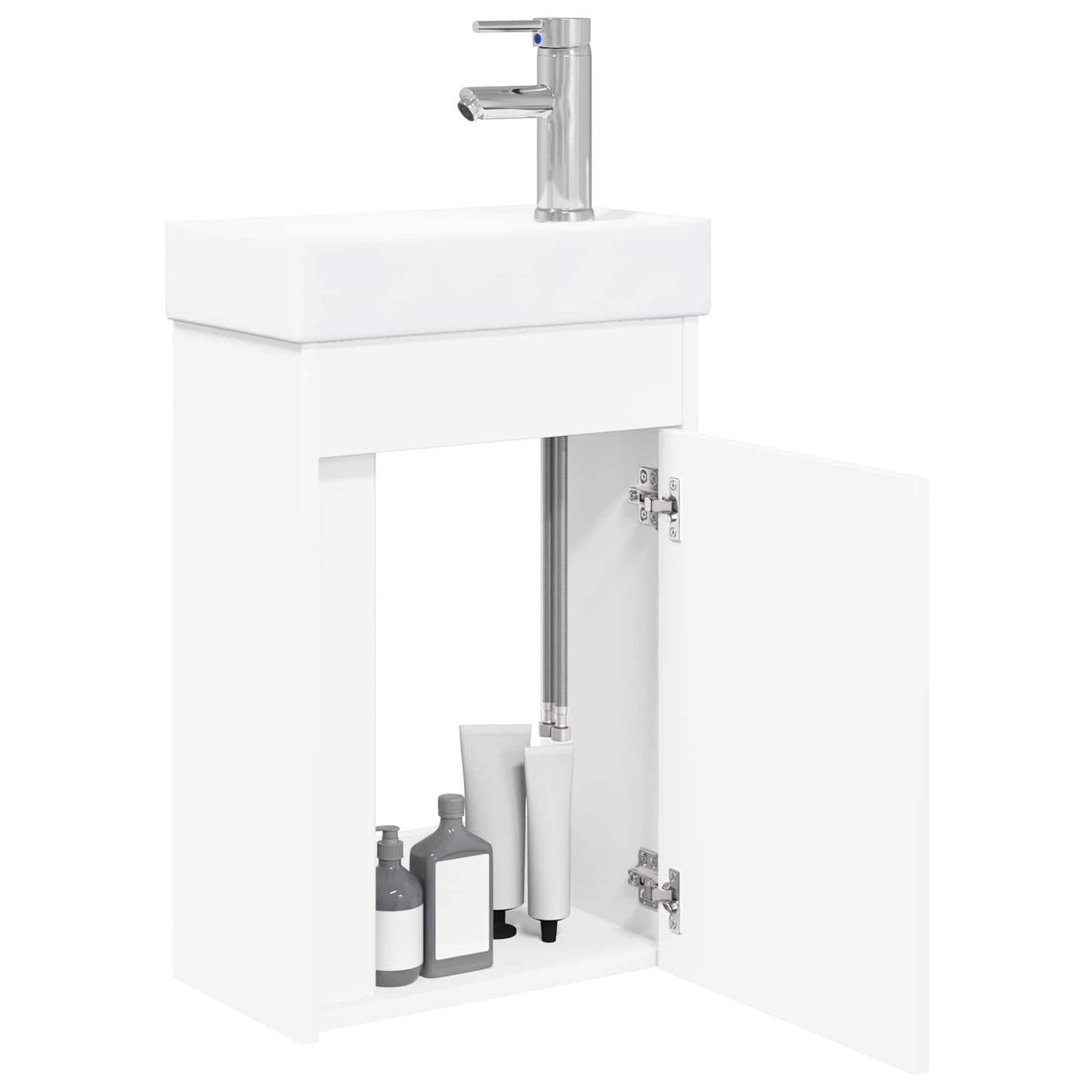 vidaXL Μονάδα μπάνιου με βρύση Λευκό 40,5 x 22,5 x 62 εκ.