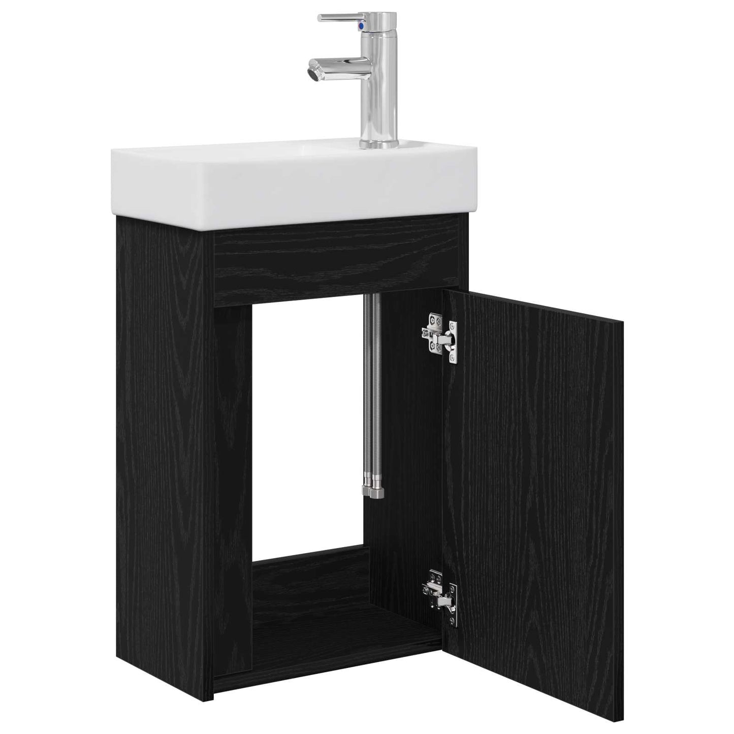 vidaXL Μονάδα μπάνιου με βρύση Μαύρη Δρυς 40,5 x 22,5 x 62 εκ.
