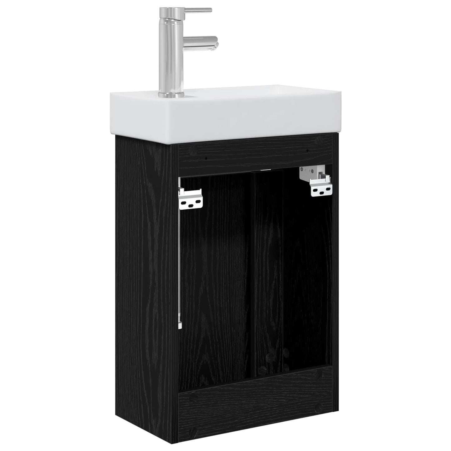 vidaXL Μονάδα μπάνιου με βρύση Μαύρη Δρυς 40,5 x 22,5 x 62 εκ.