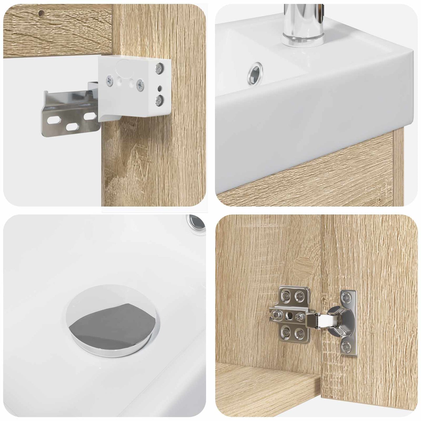 vidaXL Μονάδα μπάνιου με βρύση Sonoma Δρυς 40,5 x 22,5 x 62 εκ.