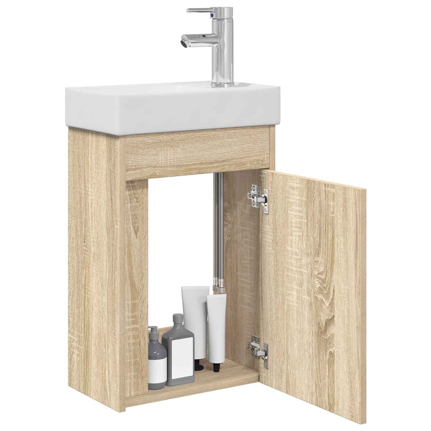 vidaXL Μονάδα μπάνιου με βρύση Sonoma Δρυς 40,5 x 22,5 x 62 εκ.