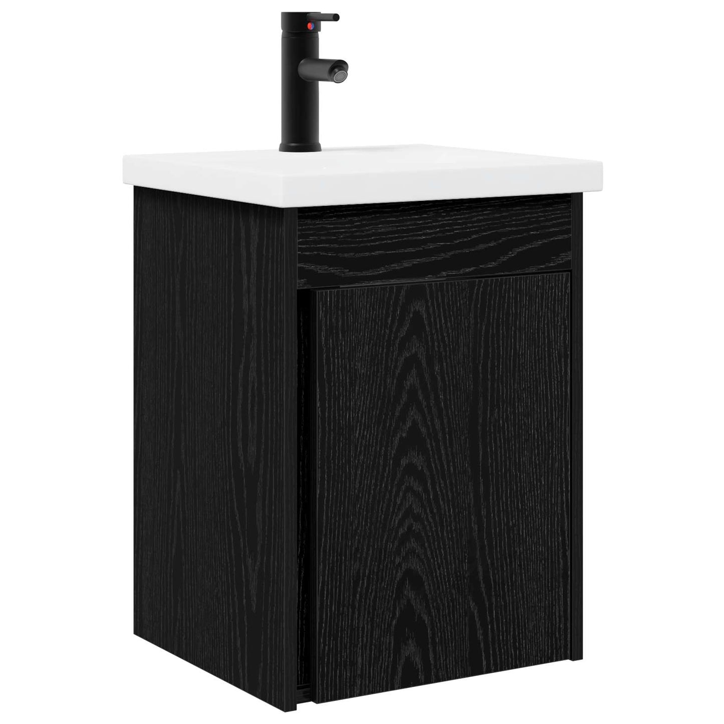 vidaXL Μονάδα μπάνιου με βρύση Μαύρη Δρυς 42 x 40 x 74,5 εκ