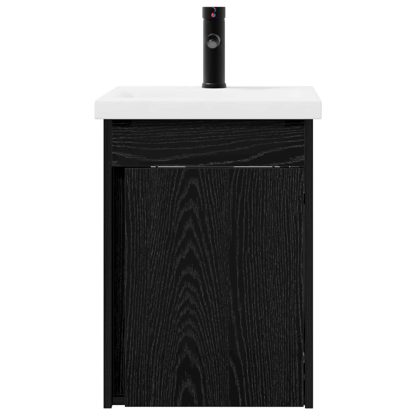 vidaXL Μονάδα μπάνιου με βρύση Μαύρη Δρυς 42 x 40 x 74,5 εκ