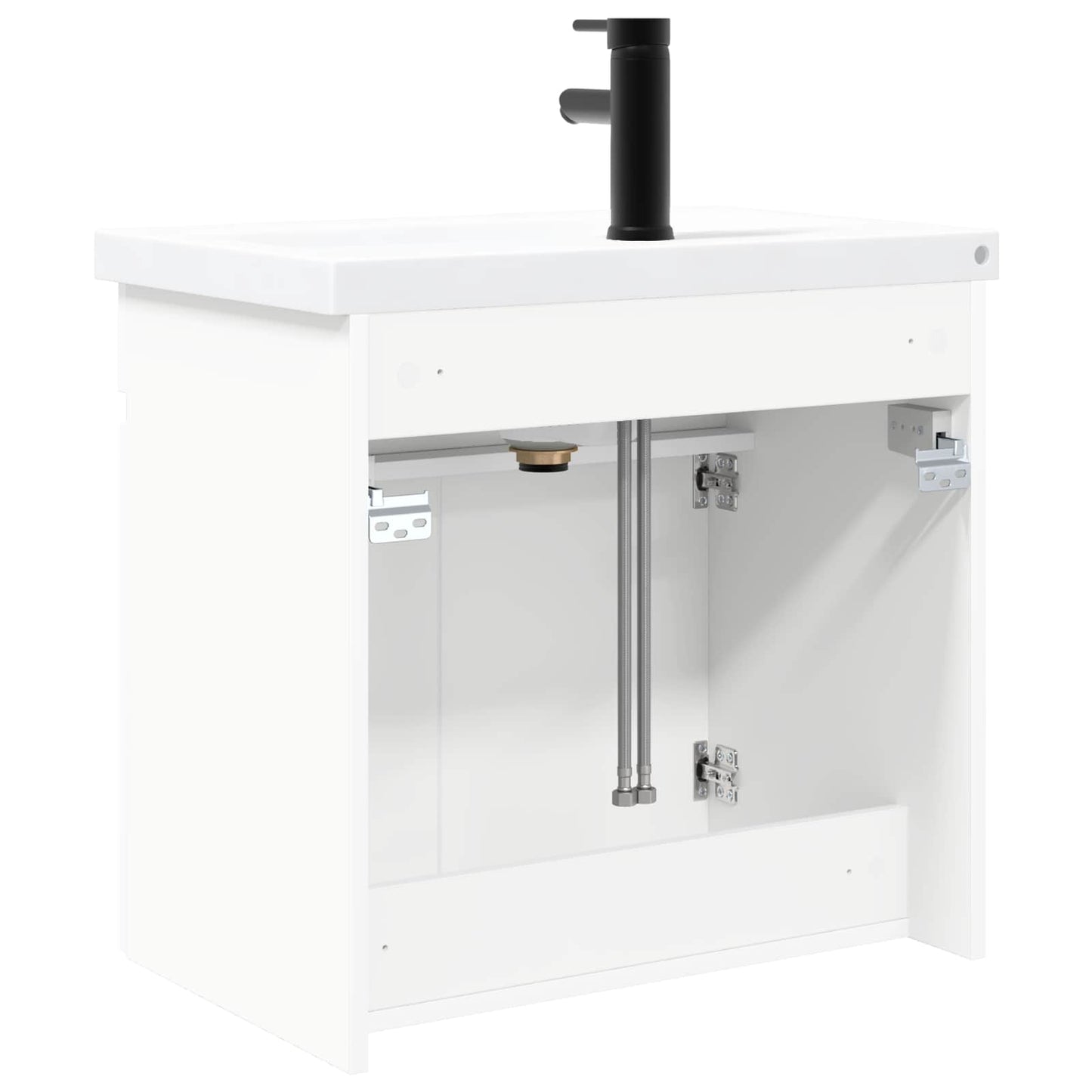 vidaXL Μονάδα μπάνιου με βρύση Λευκό 61 x 40 x 74,5 εκ.