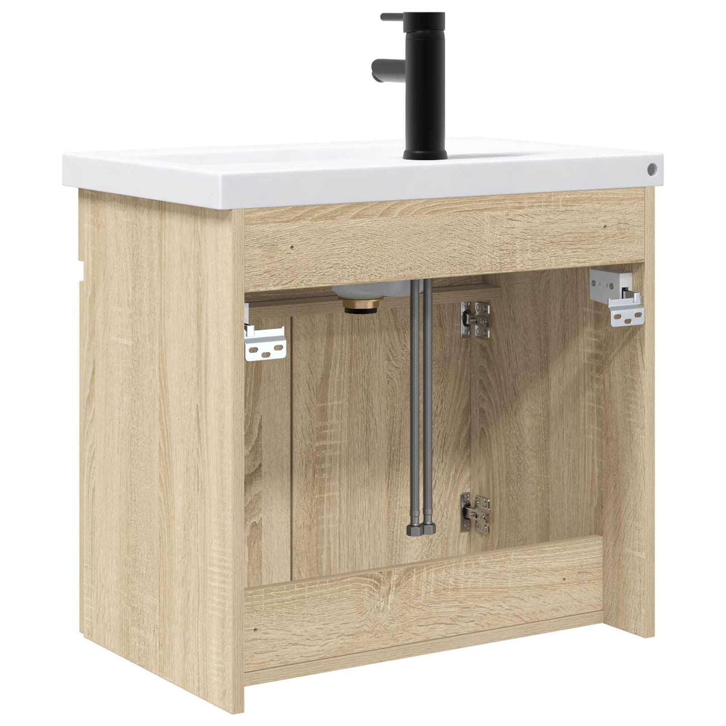 vidaXL Μονάδα μπάνιου με βρύση Sonoma Δρυς 61 x 40 x 74,5 εκ.