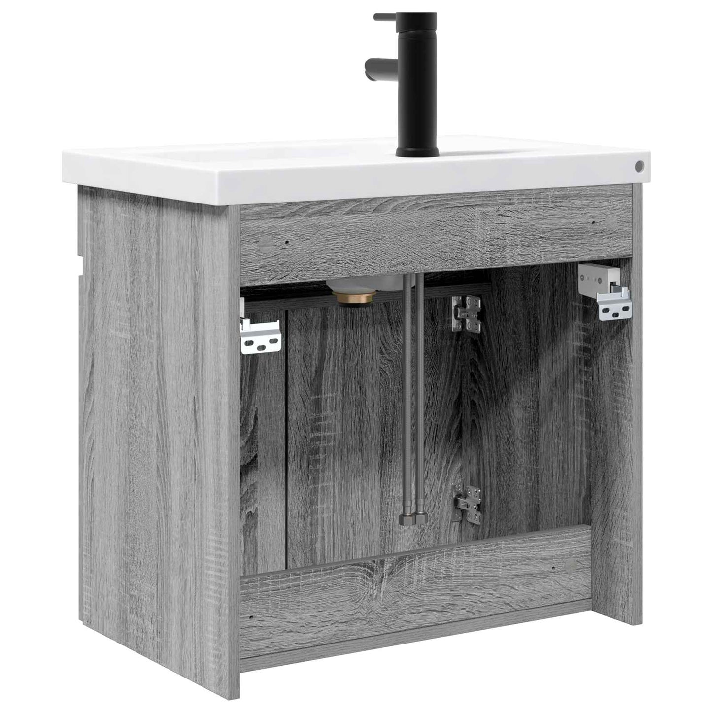 vidaXL Μονάδα μπάνιου με βρύση Γκρι Sonoma 61 x 40 x 74,5 εκ.