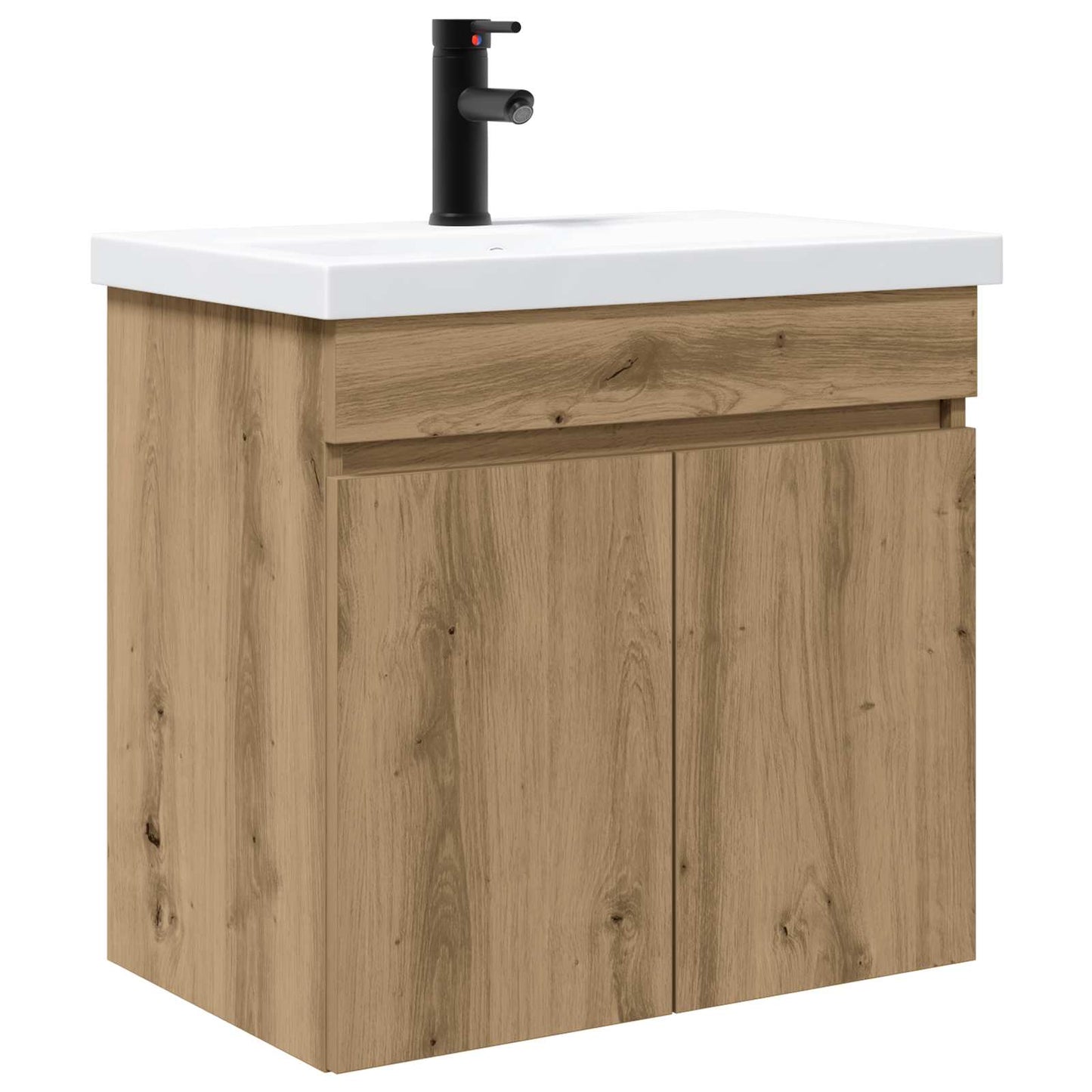 vidaXL Μονάδα μπάνιου με βρύση Artisan Δρυς 61 x 40 x 74,5 εκ.