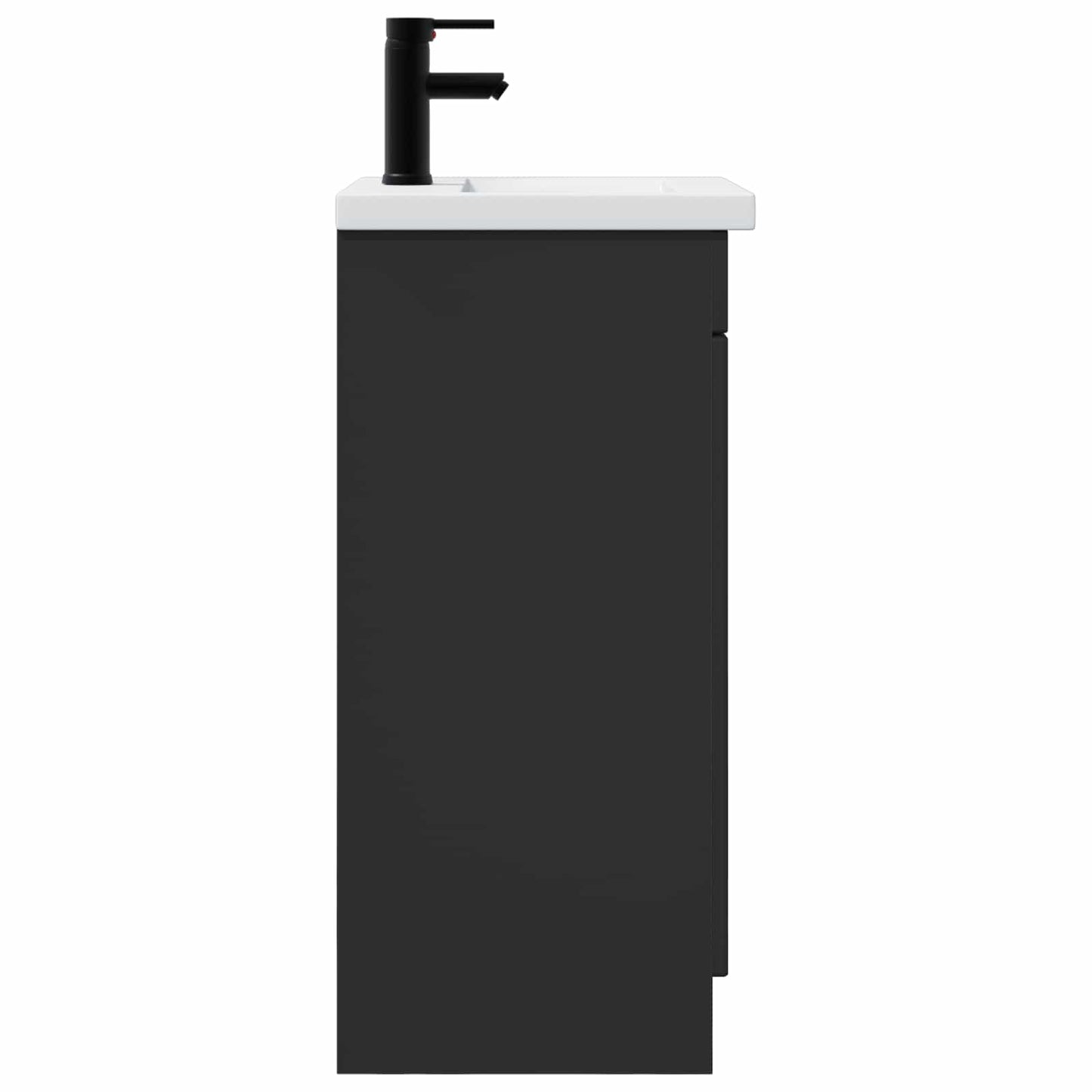 vidaXL Καθρέφτης μπάνιου με νιπτήρα Μαύρο 42 x 40 x 84,5 εκ
