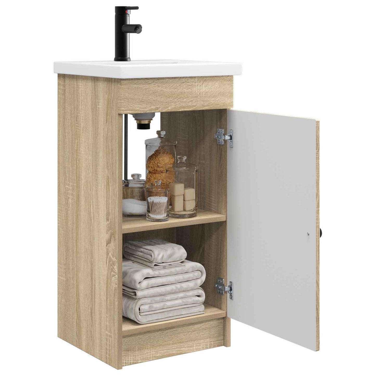 vidaXL Καθρέφτης μπάνιου με νιπτήρα Sonoma Δρυς 42 x 40 x 84,5 εκ