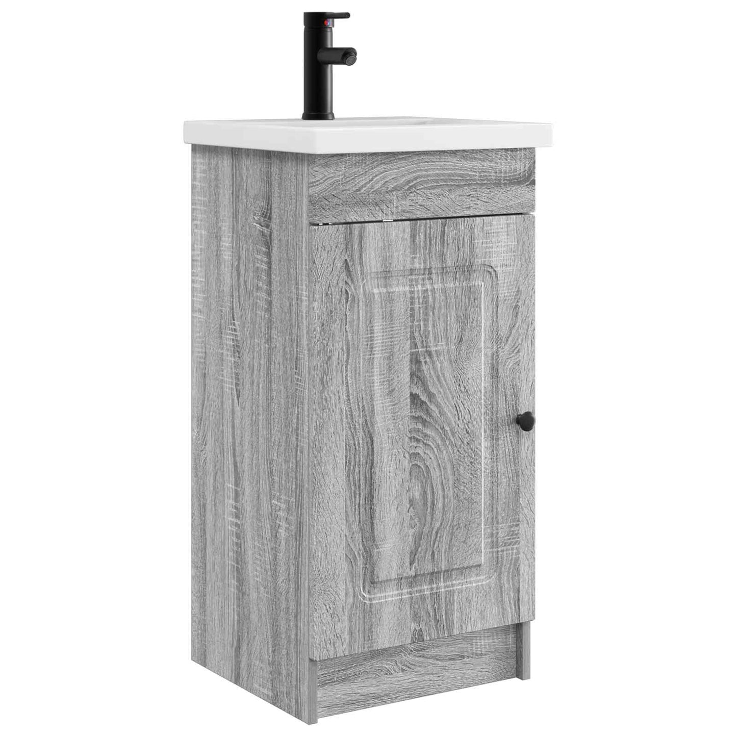 vidaXL Καθρέφτης μπάνιου με νιπτήρα Γκρι Sonoma 42 x 40 x 84,5 εκ