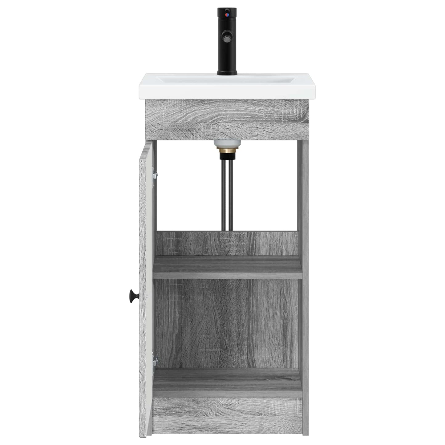 vidaXL Καθρέφτης μπάνιου με νιπτήρα Γκρι Sonoma 42 x 40 x 84,5 εκ