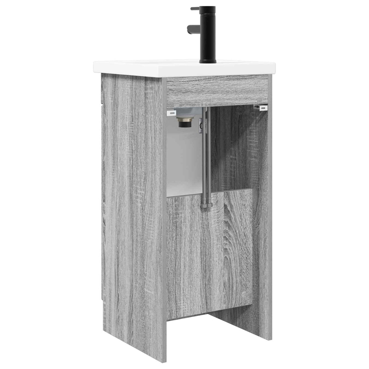 vidaXL Καθρέφτης μπάνιου με νιπτήρα Γκρι Sonoma 42 x 40 x 84,5 εκ