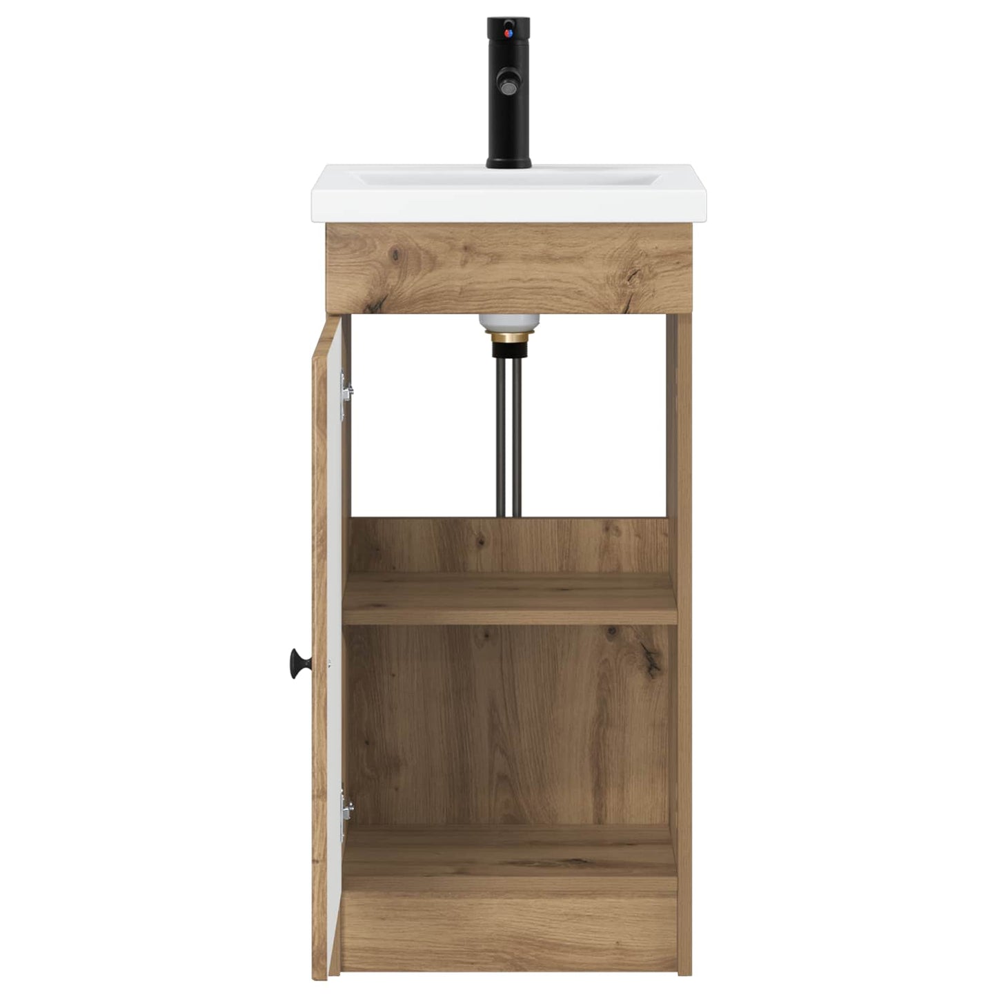 vidaXL Καθρέφτης μπάνιου με νιπτήρα Artisan Δρυς 42 x 40 x 84,5 εκ